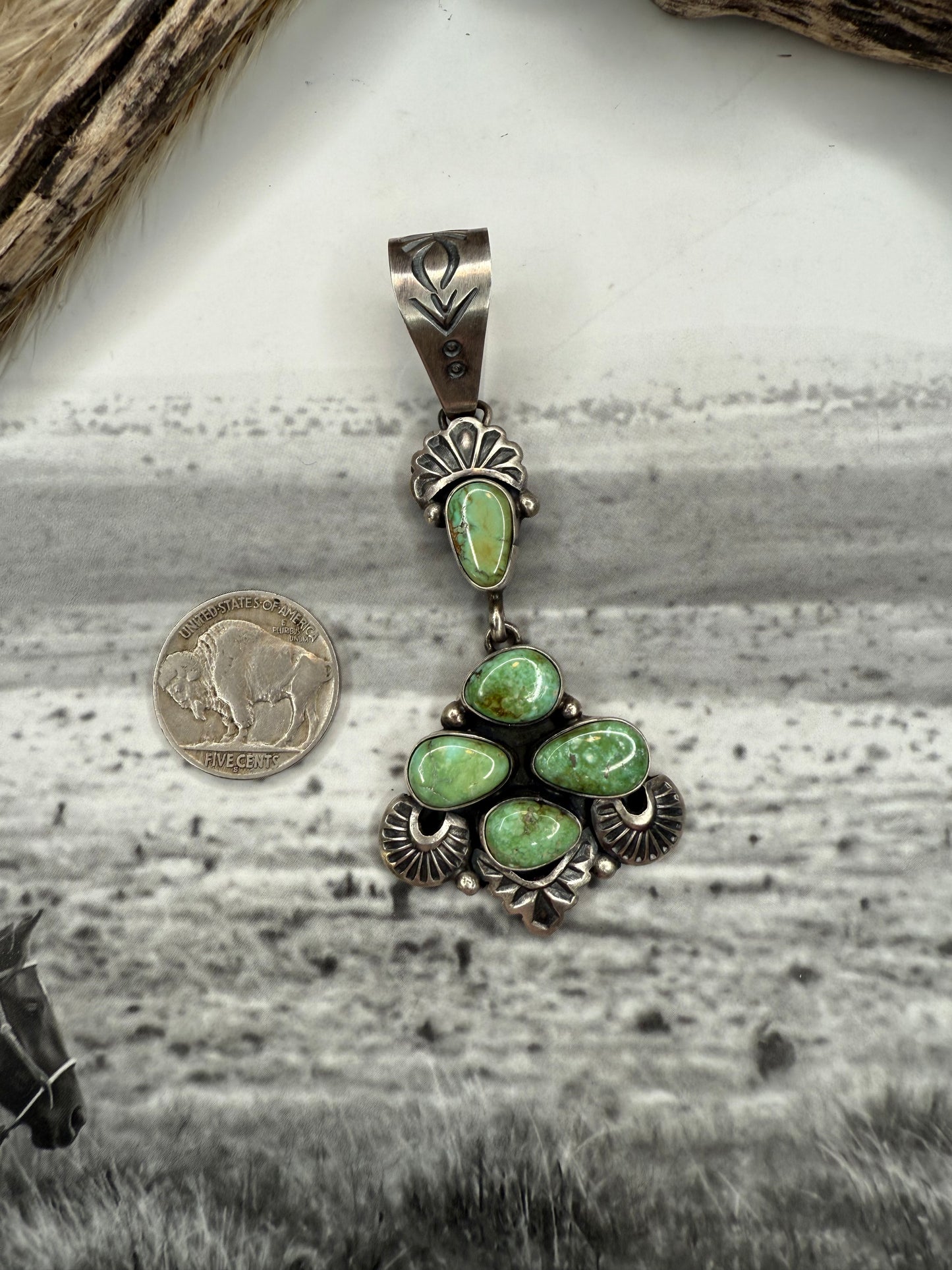 Gorgeous Five-Stone Sonoran Gold Pendant by Derrick Livingston