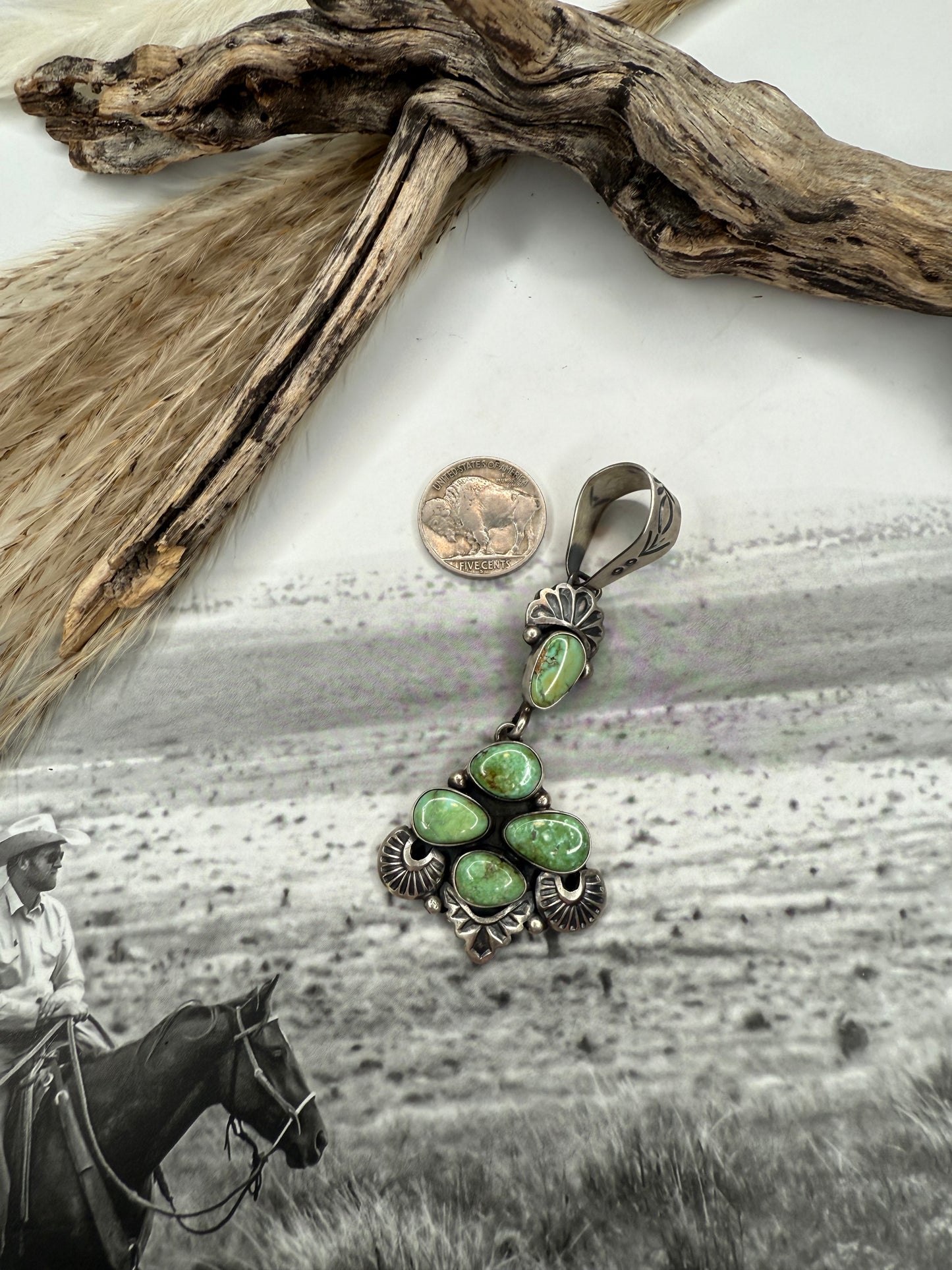 Gorgeous Five-Stone Sonoran Gold Pendant by Derrick Livingston