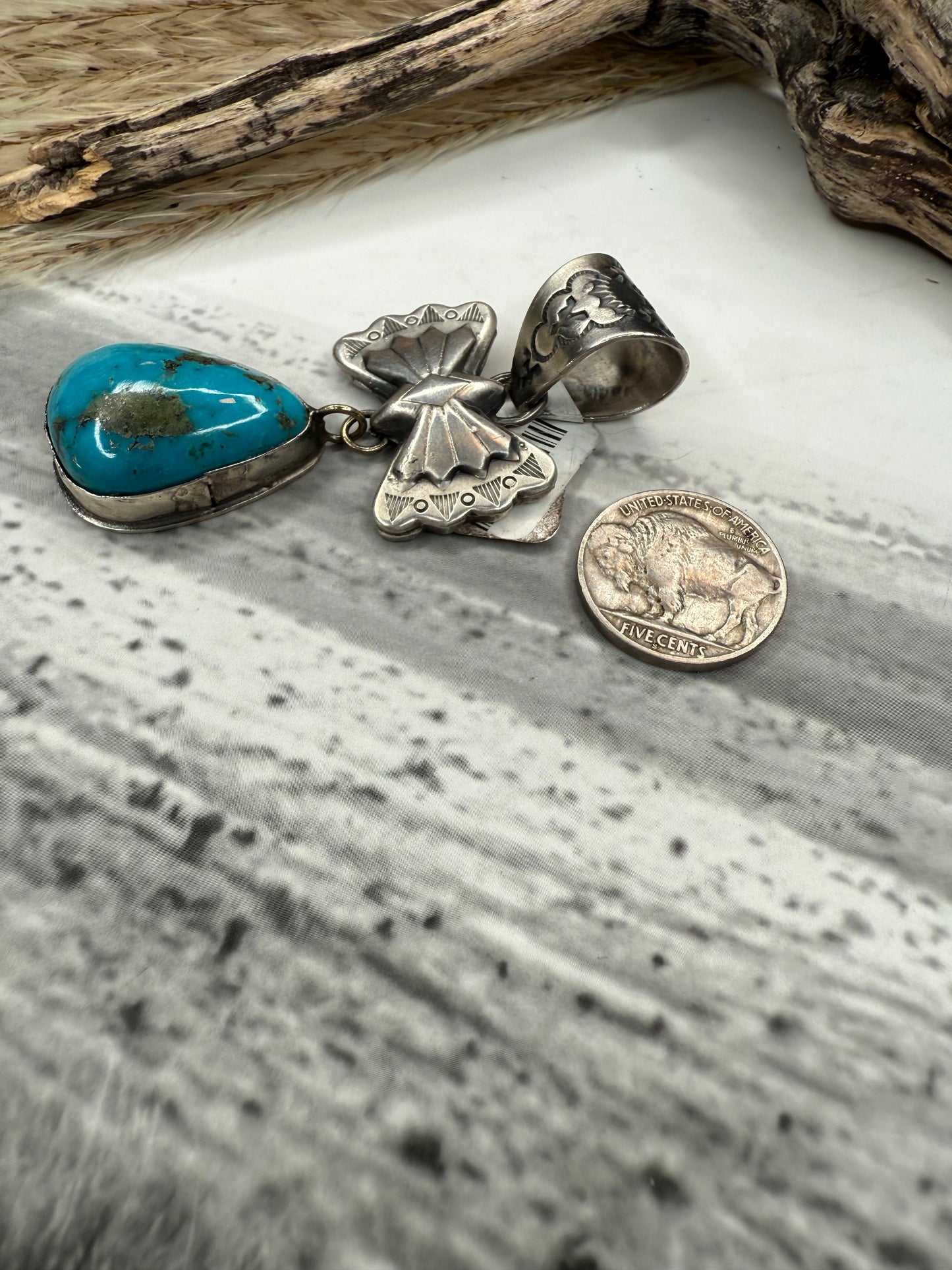 Butterfly Concho Turquoise Pendant