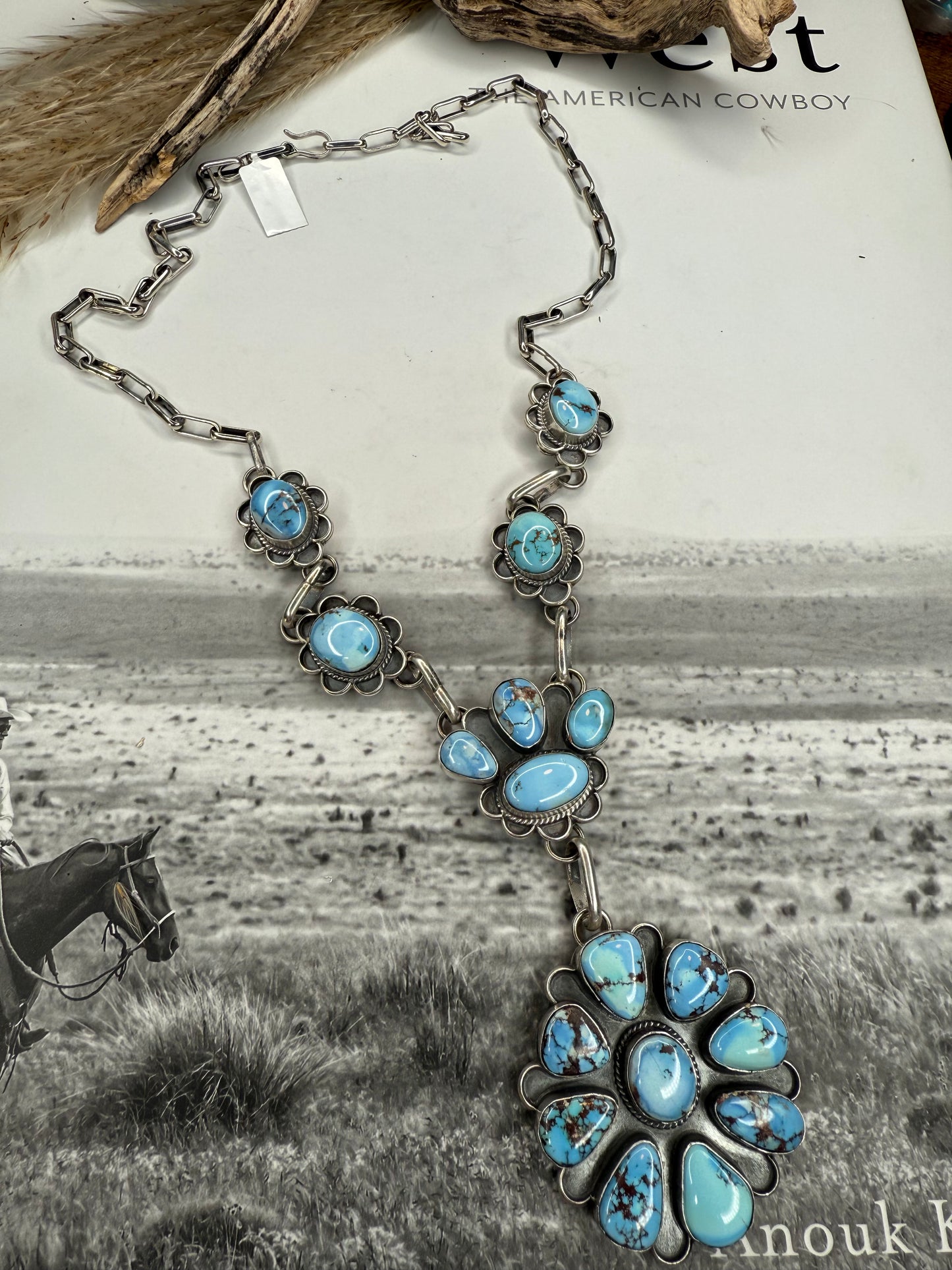 26" T.Nez Golden Hills Turquoise Lariat