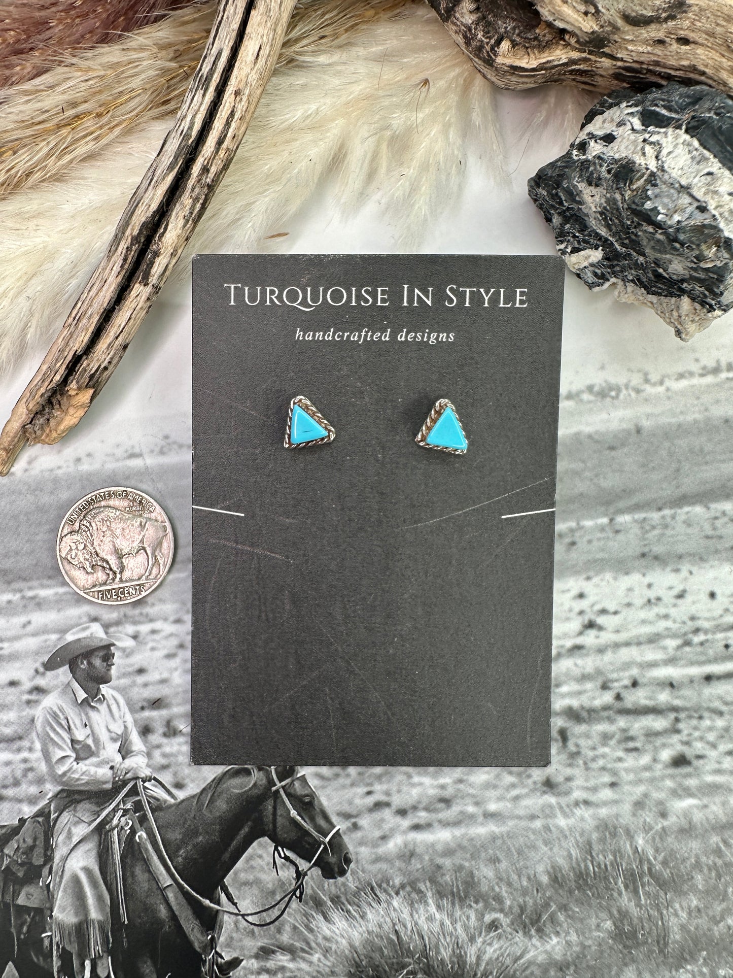 Zuni Triangle Studs