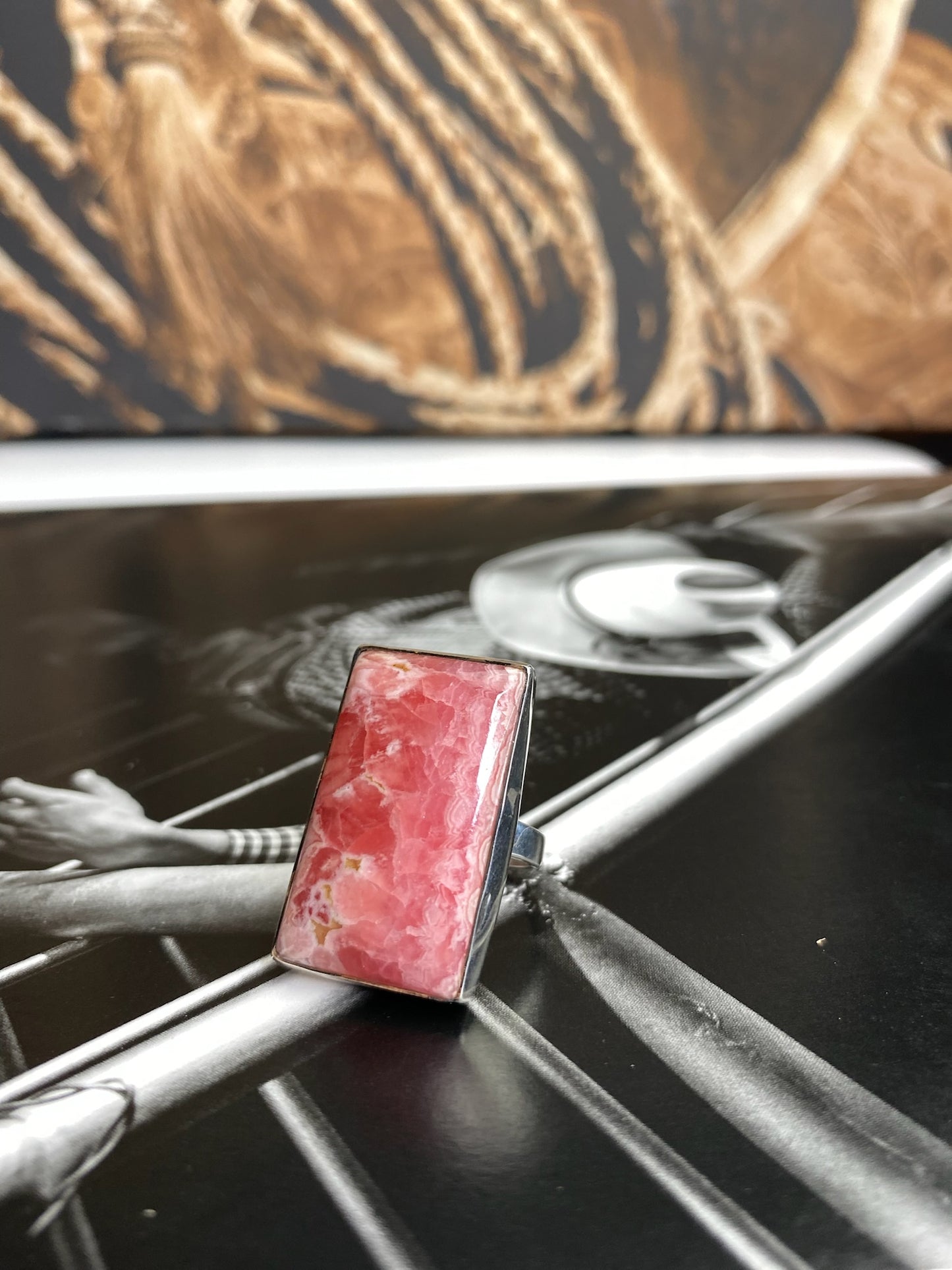 Rhodochrosite Ring - adjustable