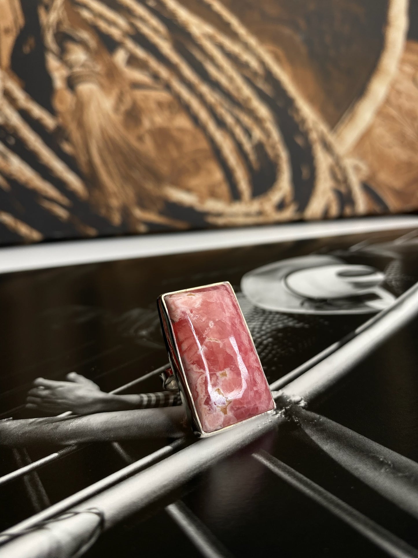 Rhodochrosite Ring - adjustable