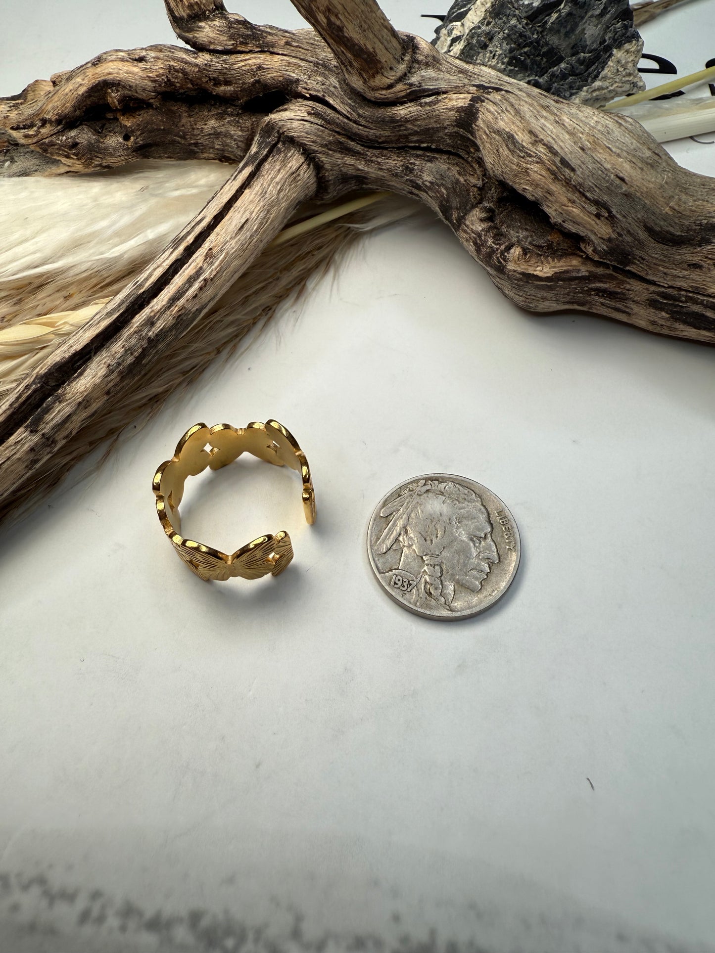 Golden Butterfly Ring