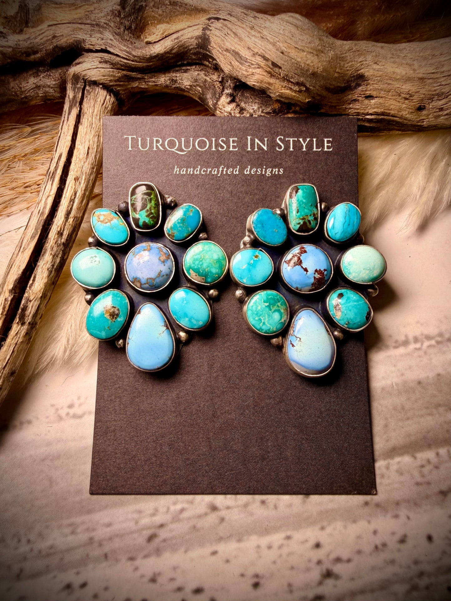 Golden Hills/Mixed Mine Ella Peter Cluster Earrings