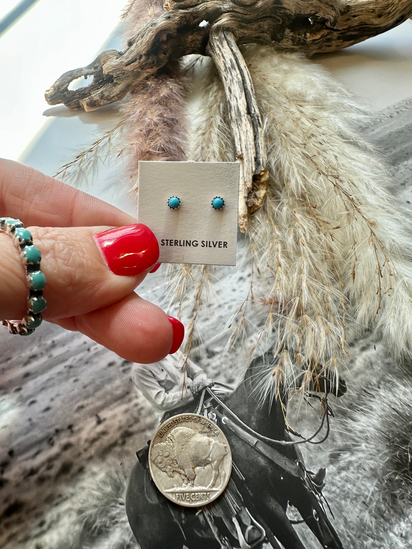 Tiny Turquoise Studs