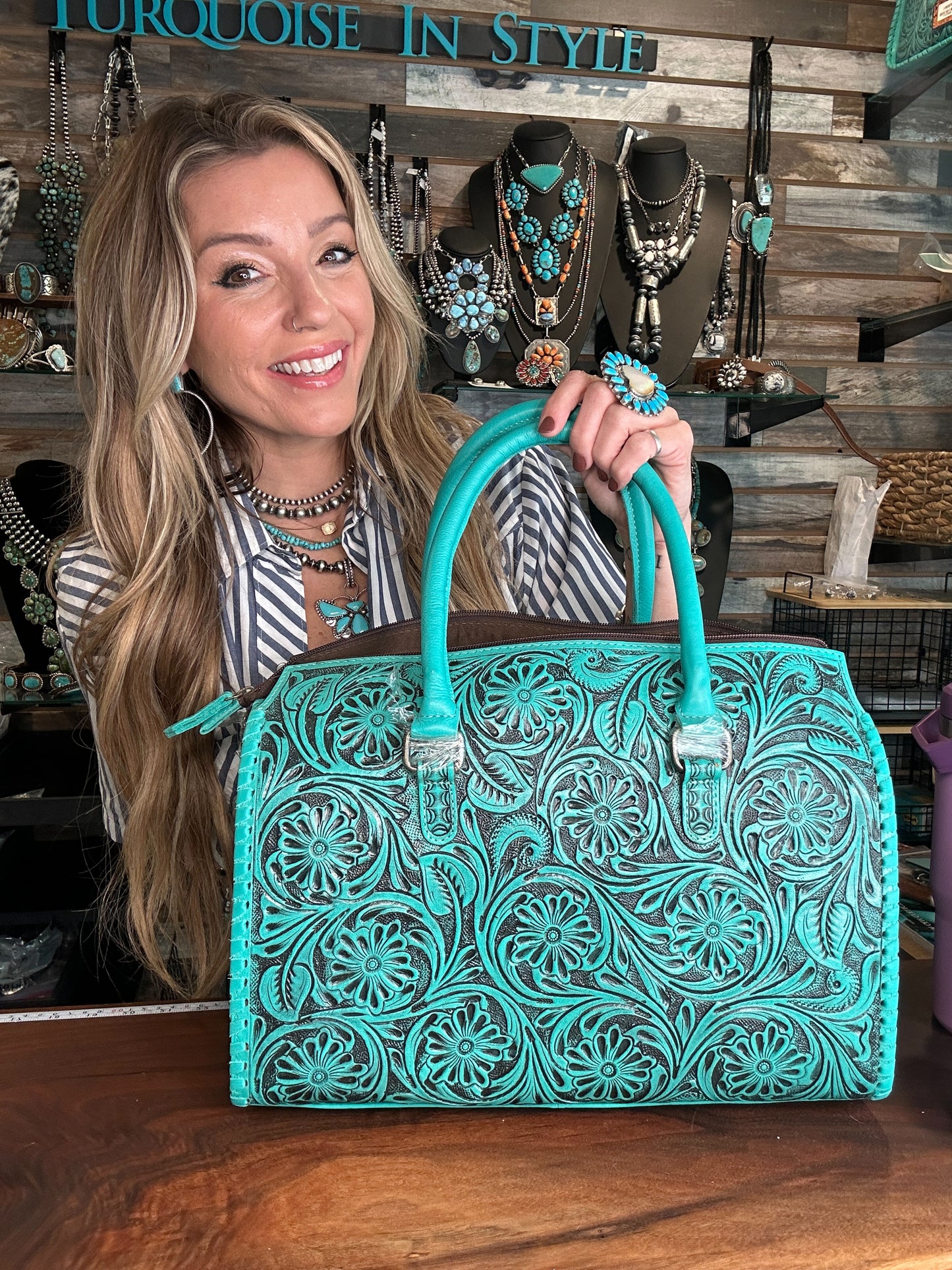 Turquoise Tooled Speedy