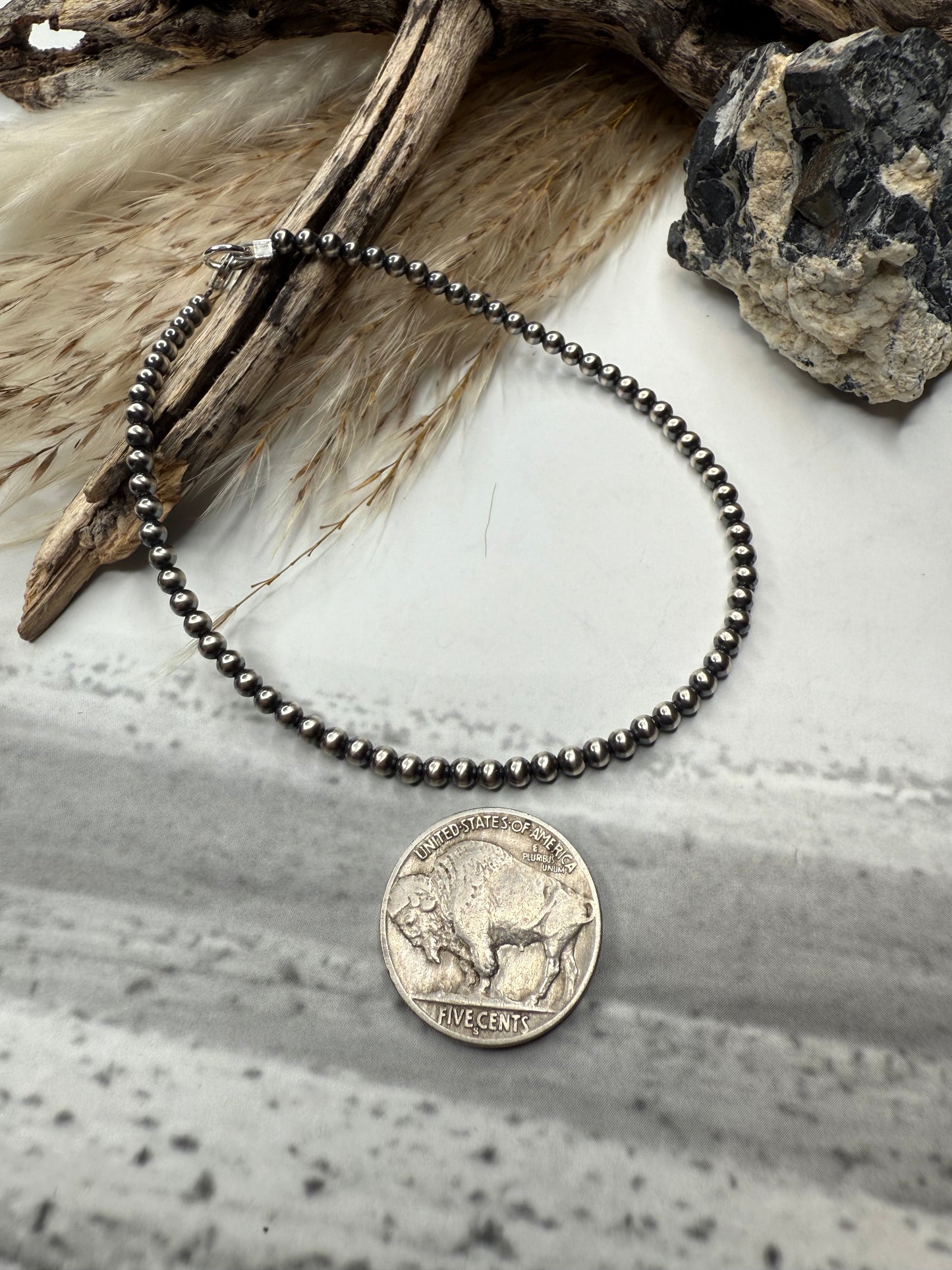 3mm Sterling Pearl Anklet