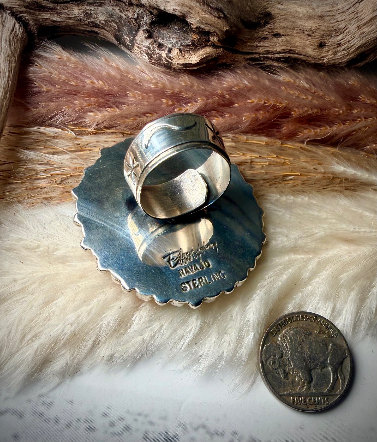 Royston & Spiny Oyster Adjustable Ring by Ednei Yabeny