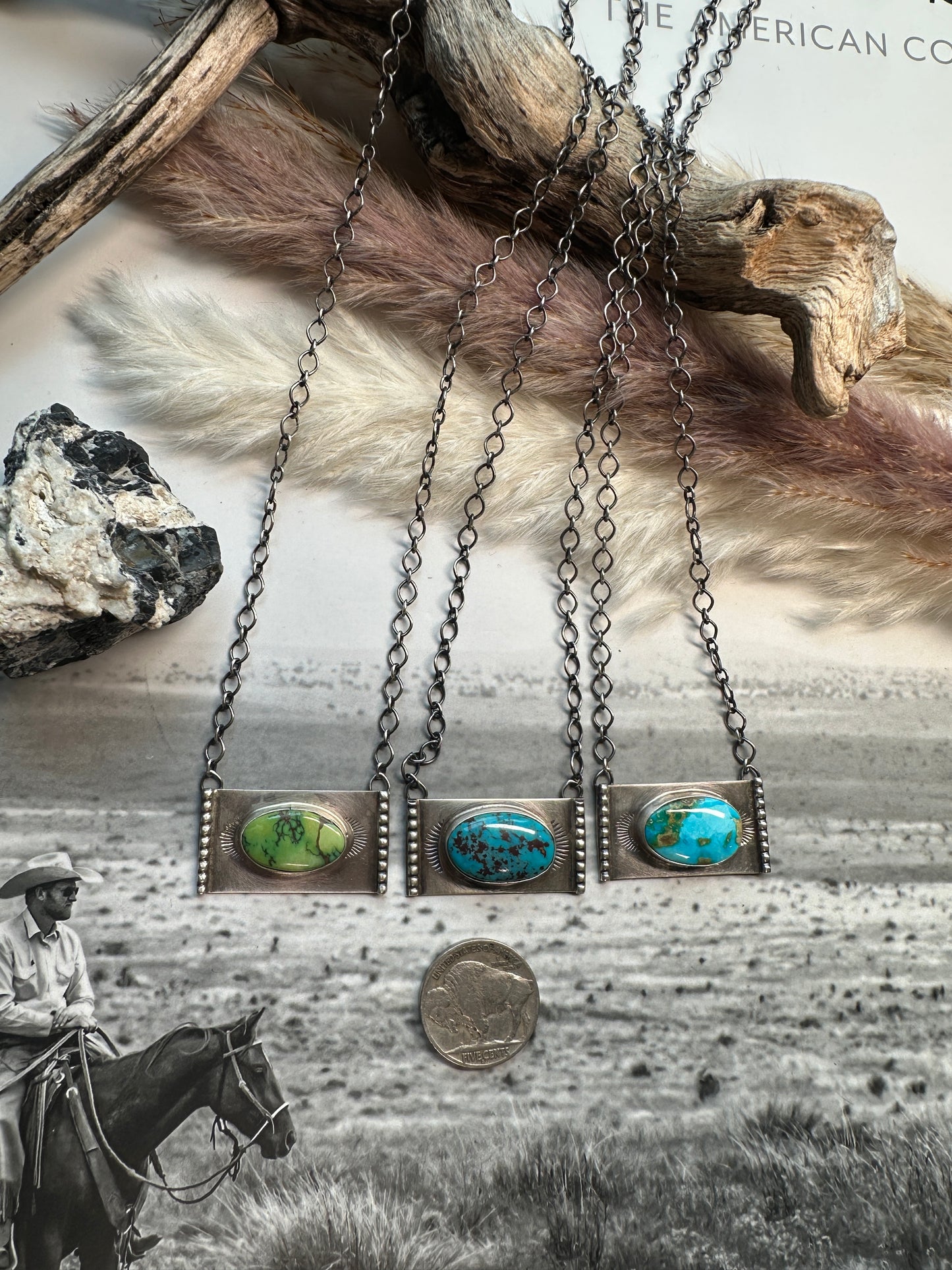 Stamped Sterling & Turquoise Necklaces