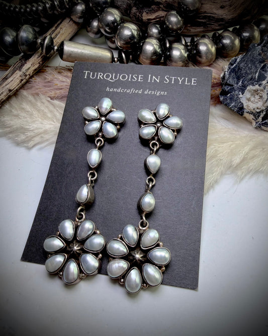 Fresh Water Pearl Dangle Studs by Dan Dodson