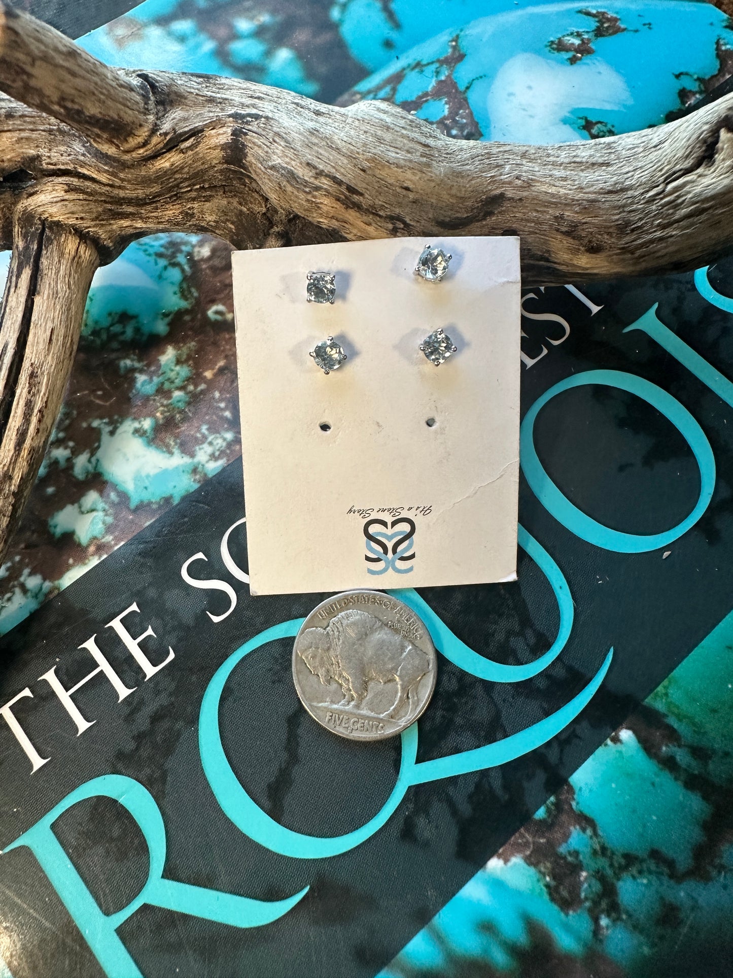Blue topaz stud