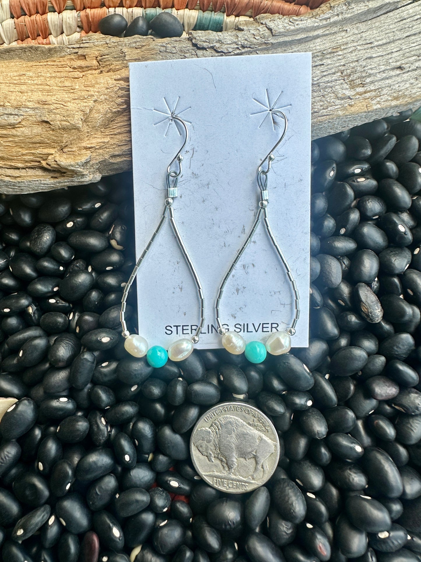 Freshwater Pearl & Sleeping Beauty Earrings