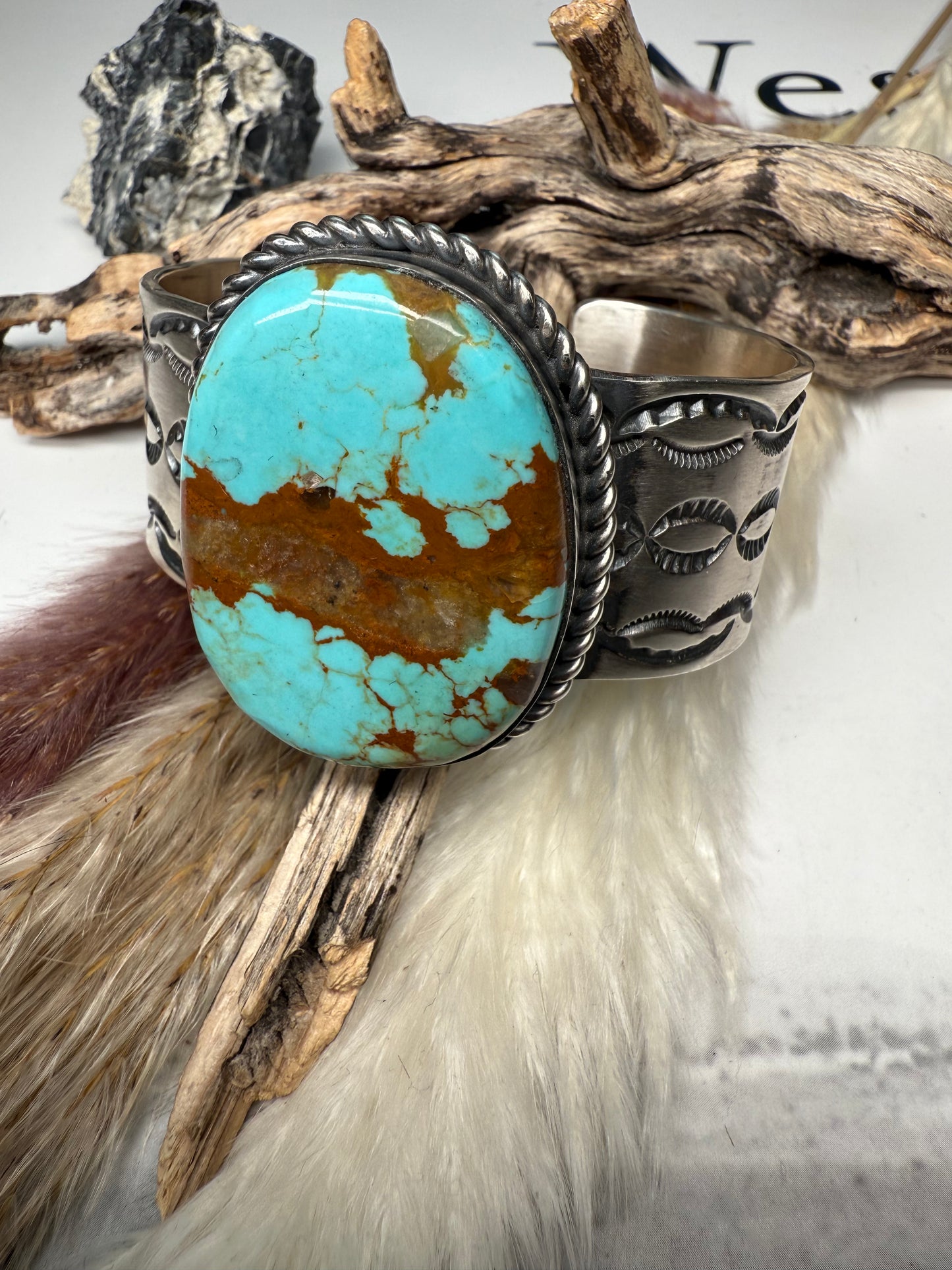 Breathtaking Light Blue Mine #8 Chimney Butte Cuff