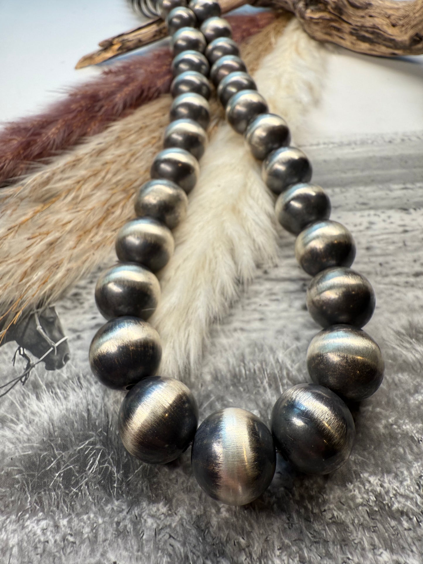 Breathtaking Handmade Chimney Butte Graduated Sterling Silver Pearls