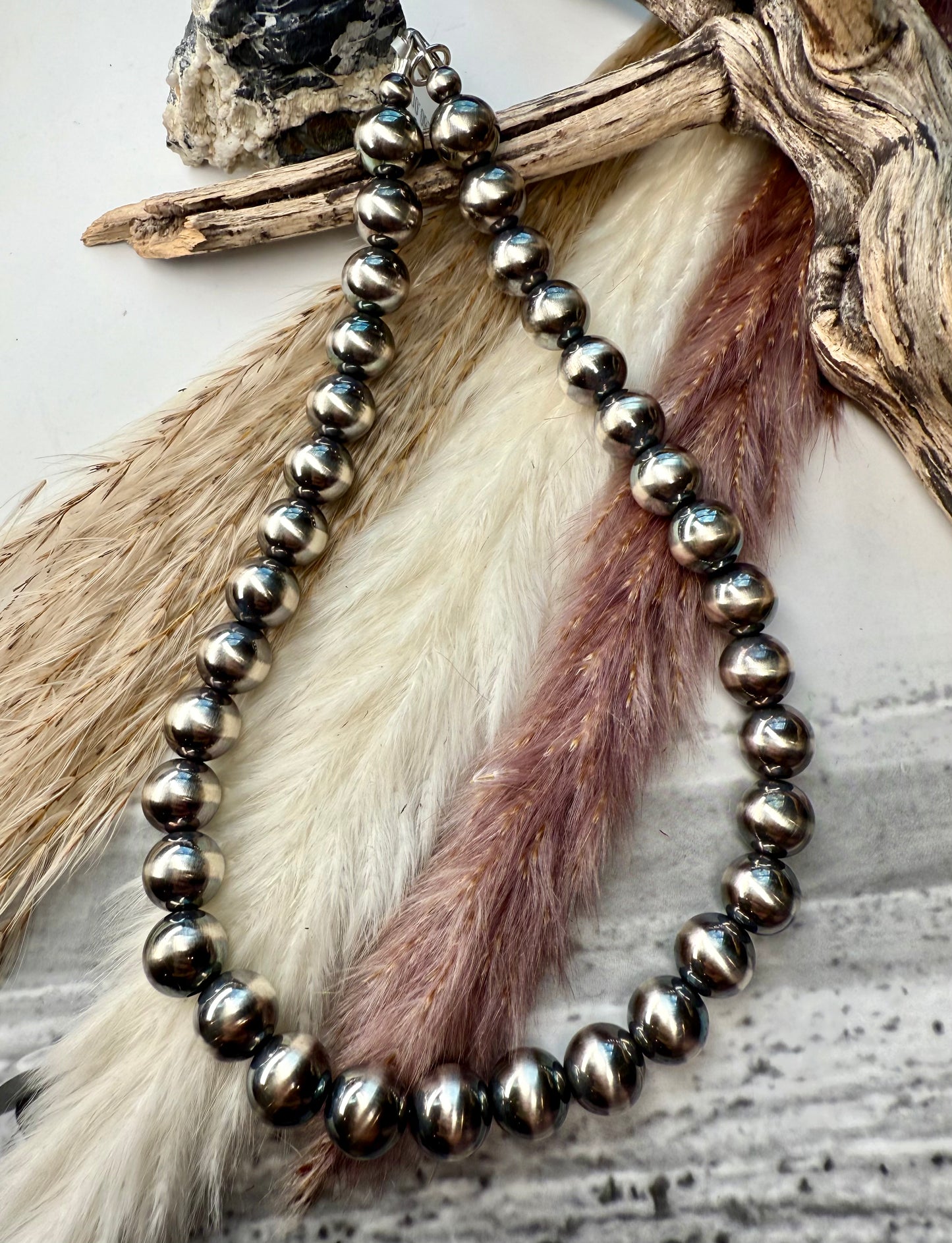 14" 10mm Sterling Pearl Necklace
