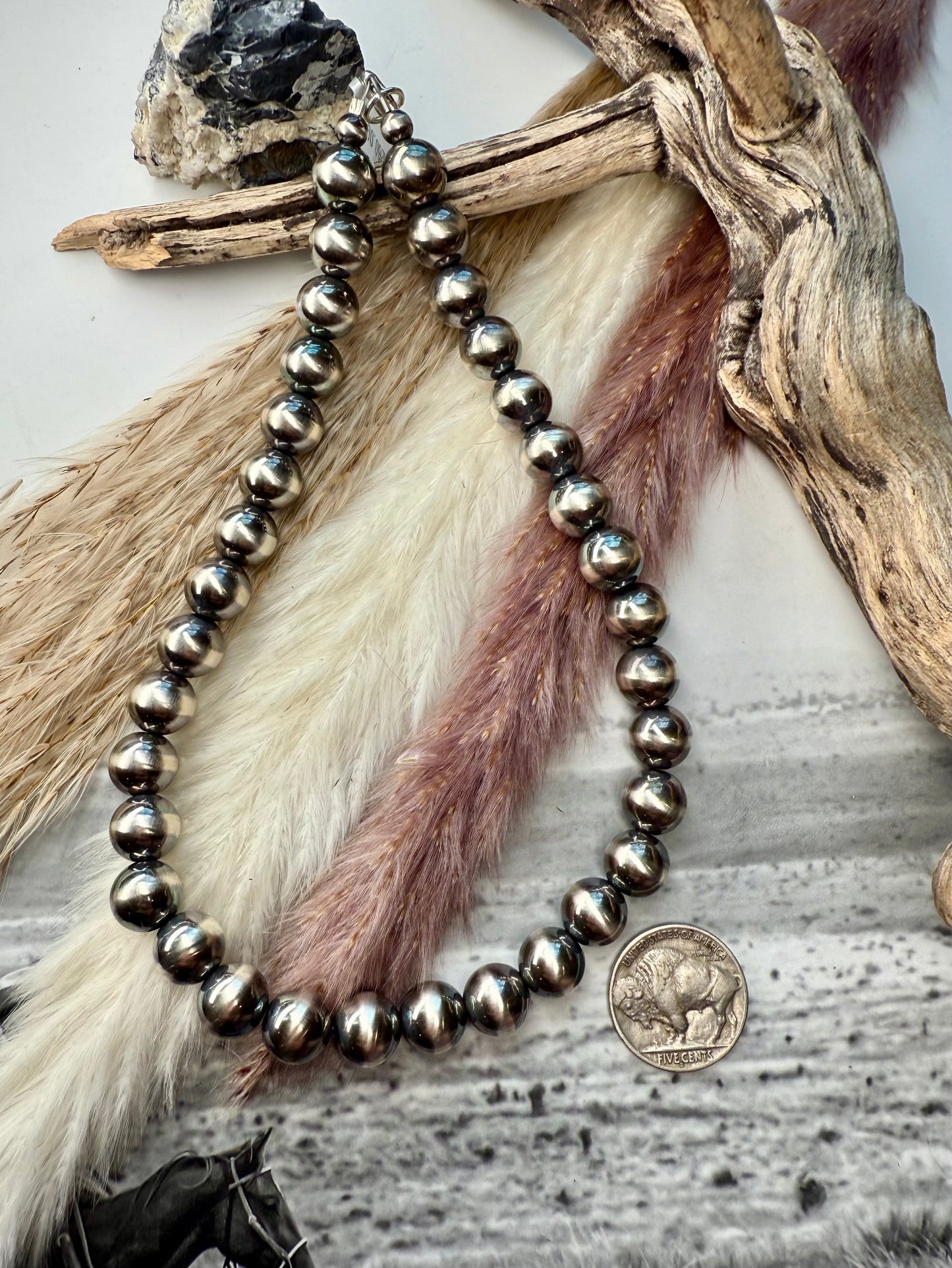 14" 10mm Sterling Pearl Necklace