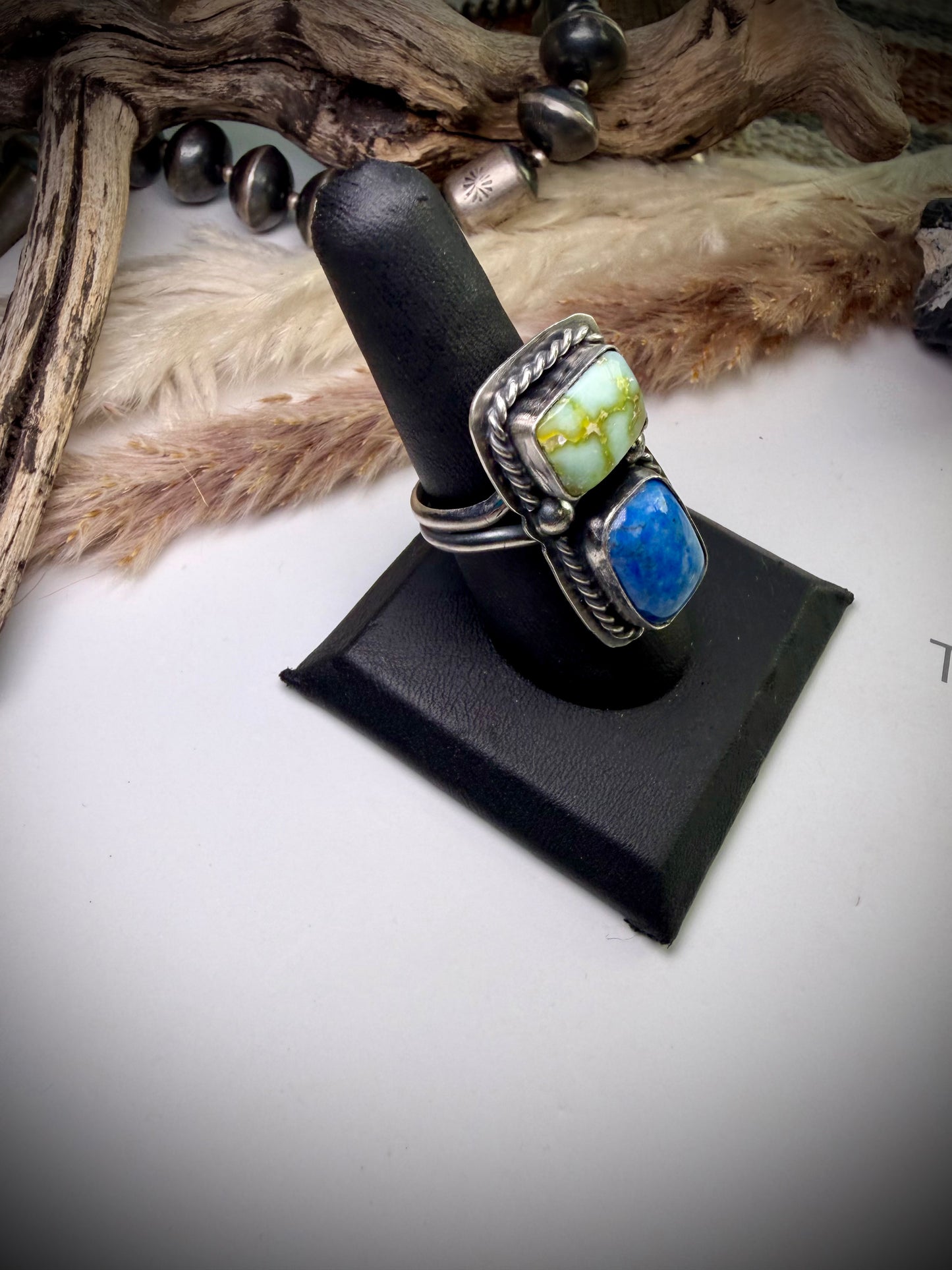 Boyd Ashley Denim Lapis & Palomino Ring- Adjustable
