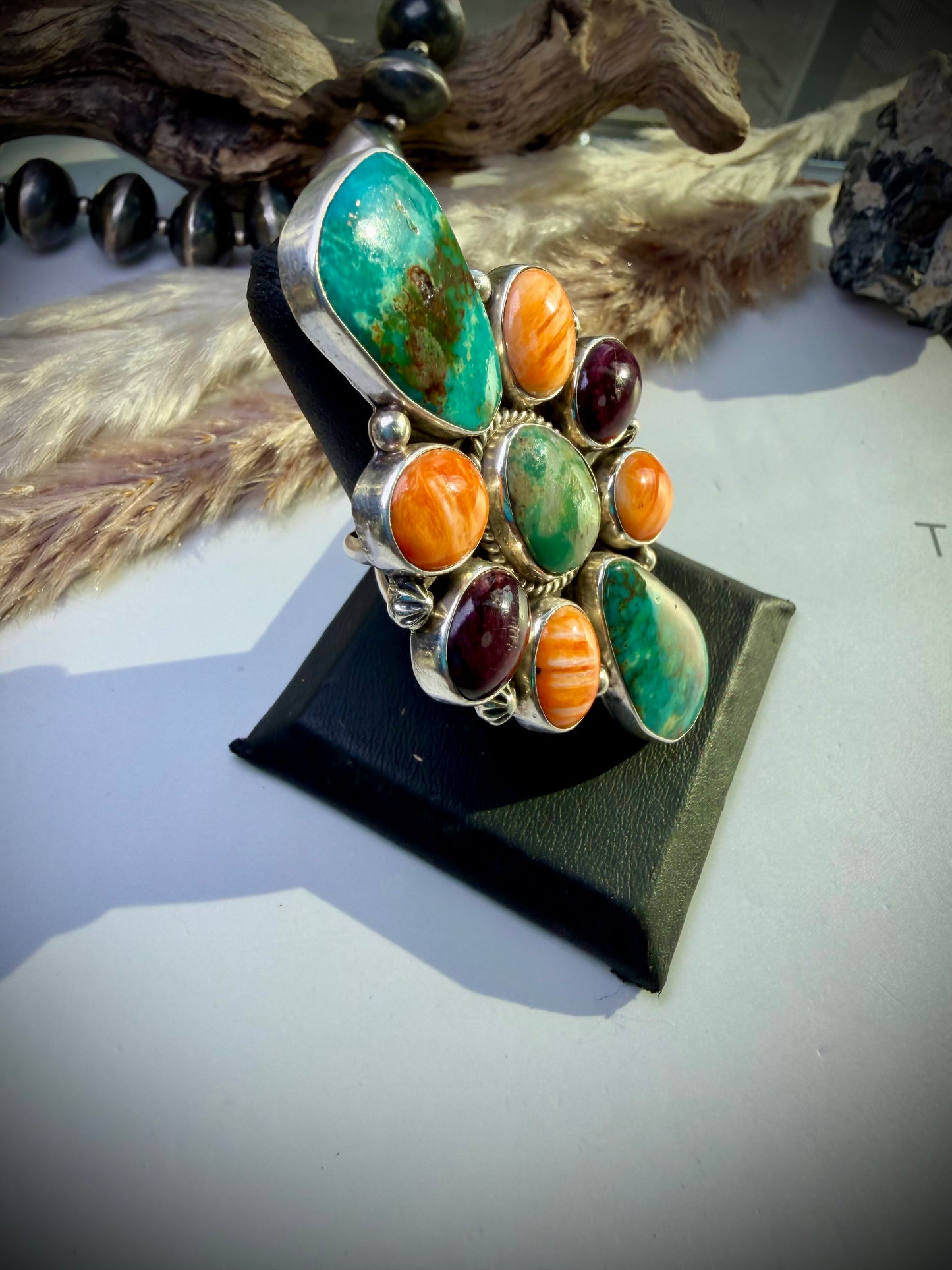 Royston & Spiny Ring by MJ Garcia- Adjustable