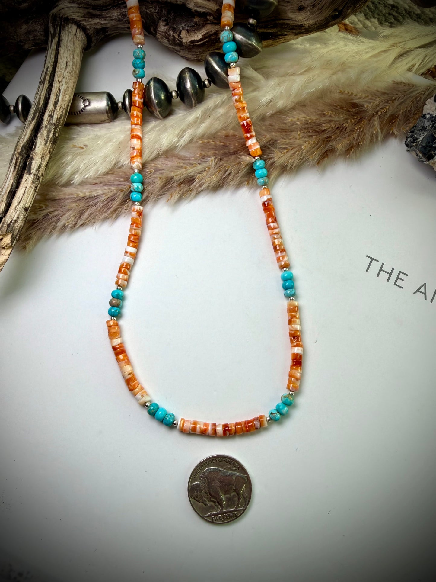 17" Orange Spiny Necklace
