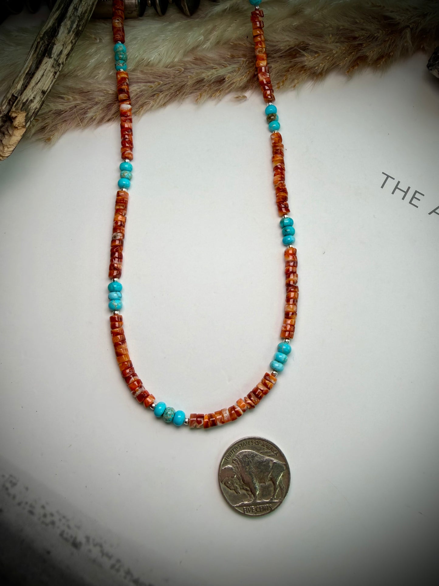 17" Red/Orange Spiny Necklace