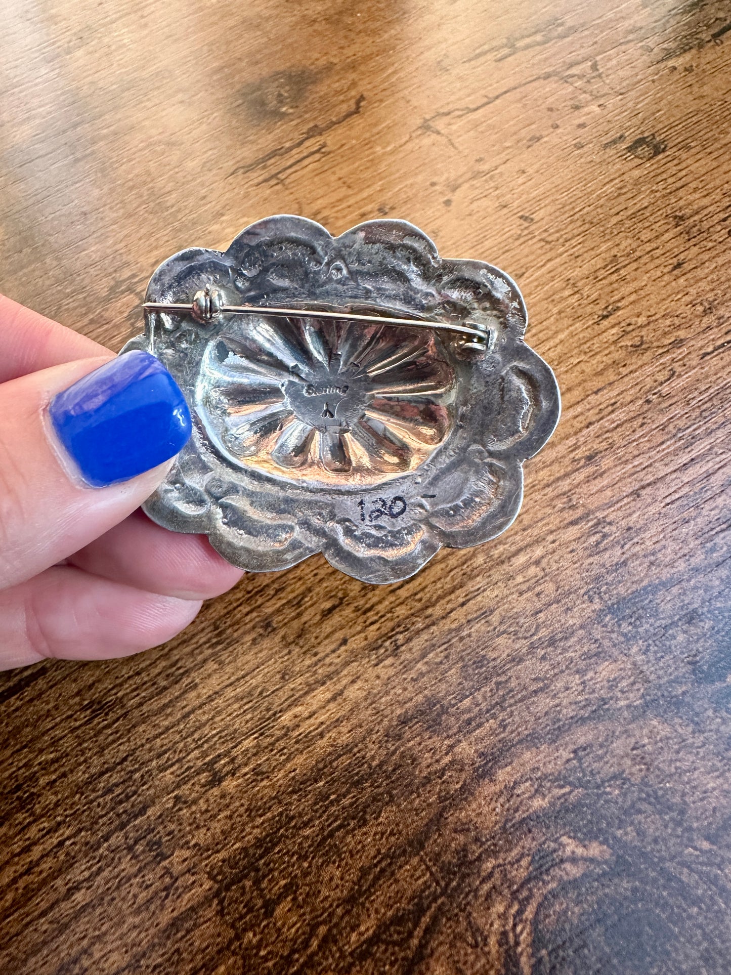 Sterling Concho Pin