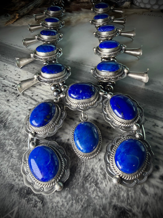 Lapis Squash Blossom Necklace