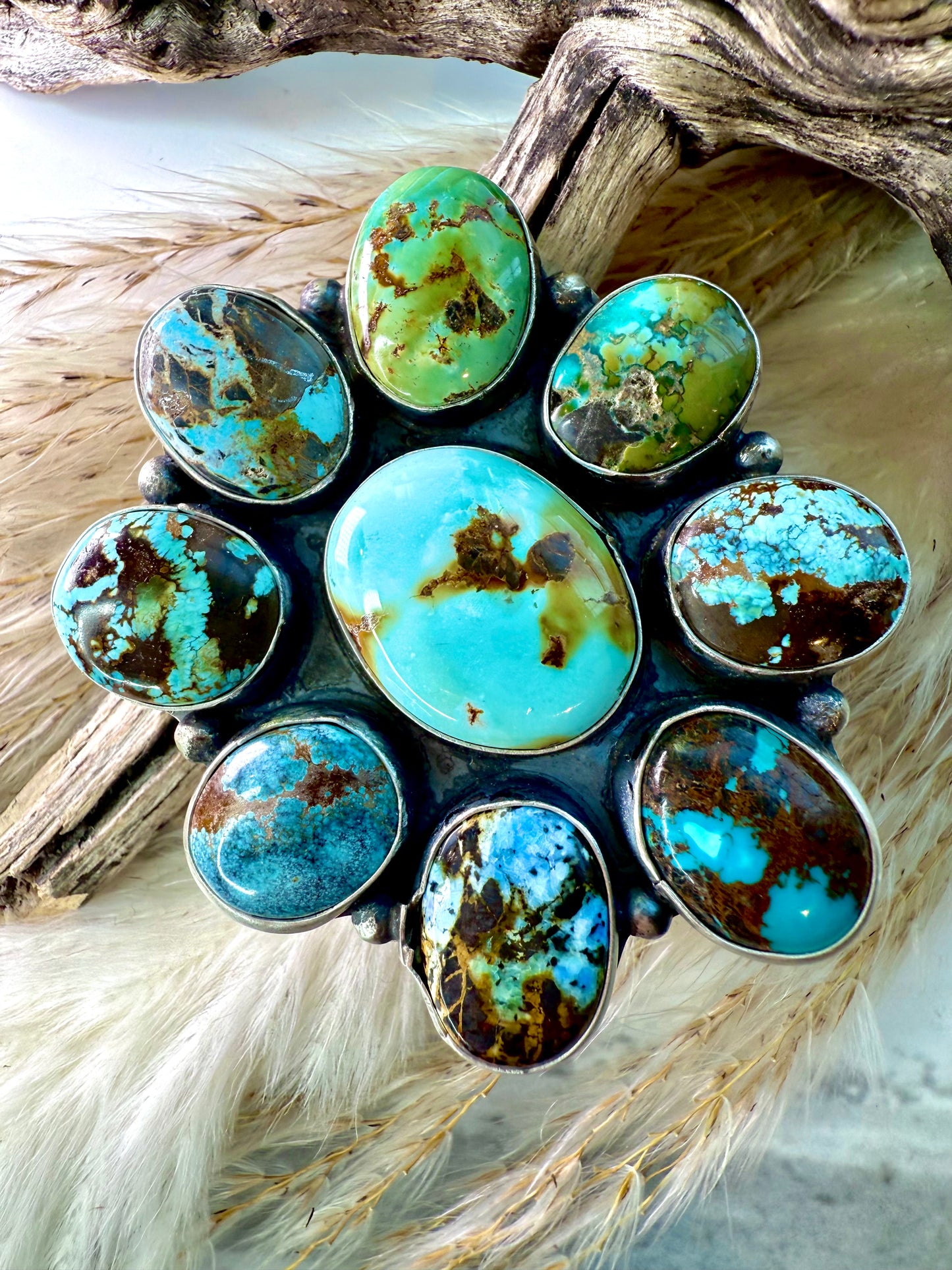 Ella Peter Large Round Cluster Ring — Mixed Mine (Size 9.5)