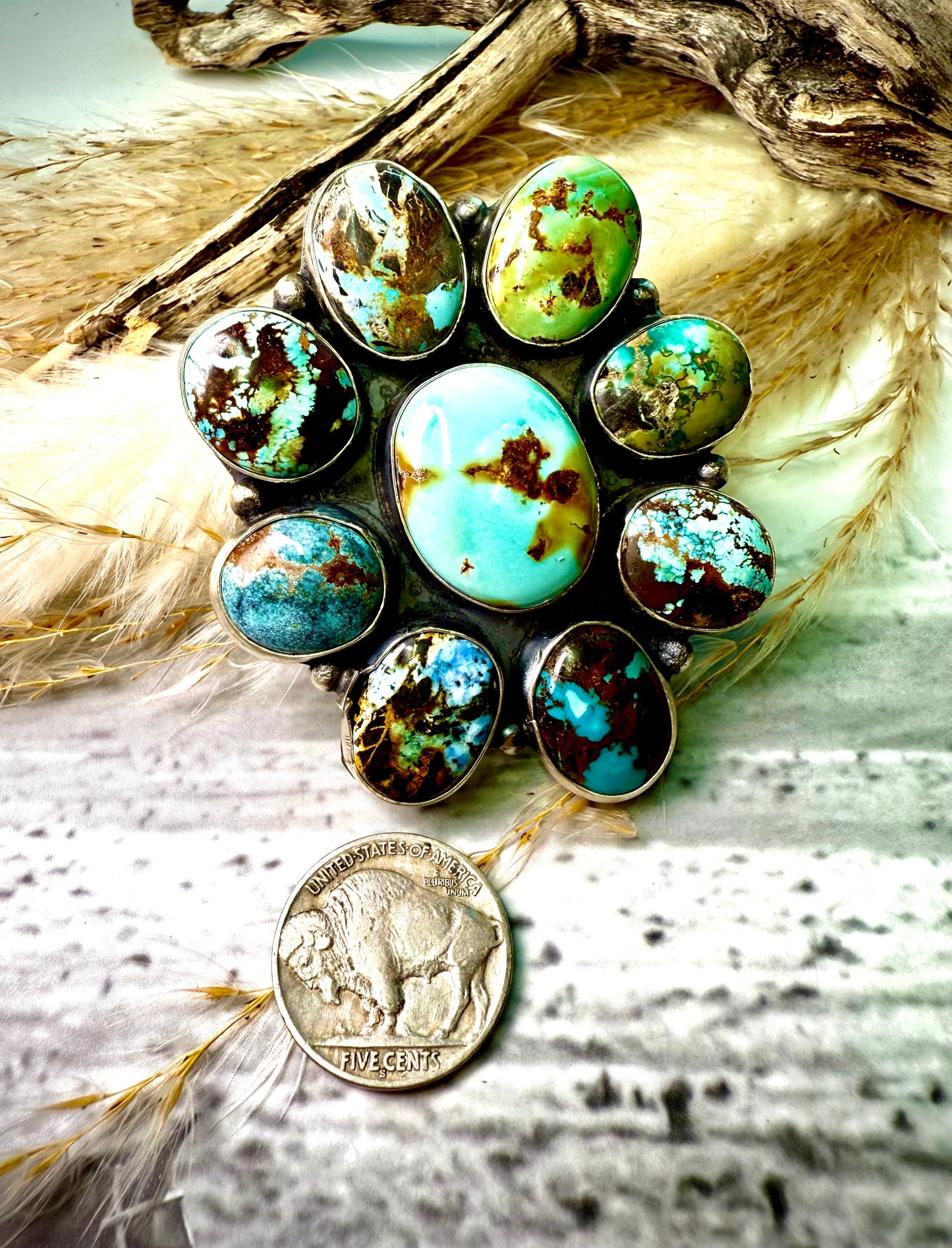 Ella Peter Large Round Cluster Ring — Mixed Mine (Size 9.5)