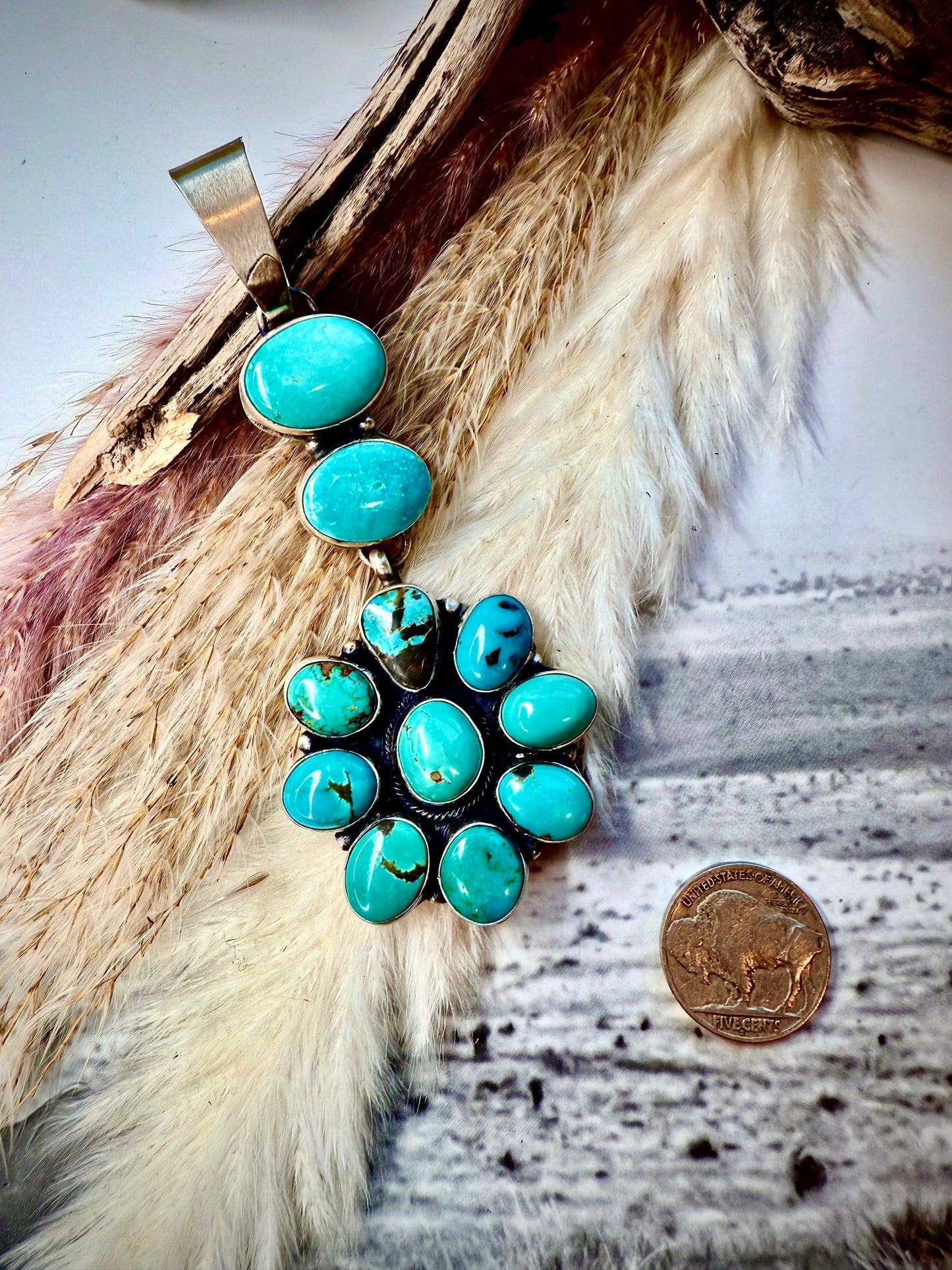 Ella Peter Mixed Mine Cluster Drop Pendant