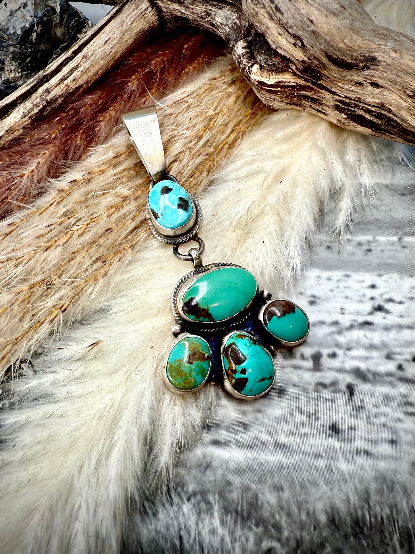 Ella Peter Five Stone Drop Pendant — Mixed Mine