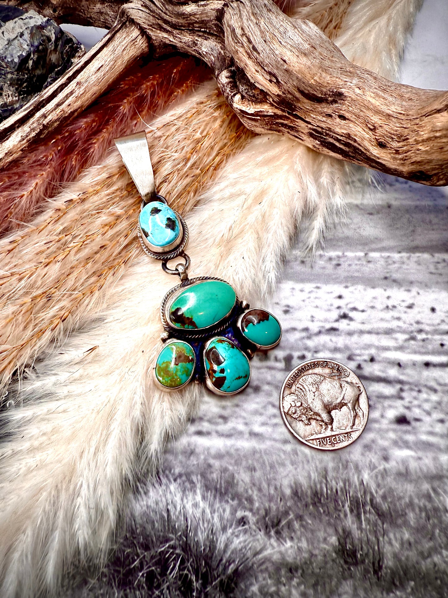 Ella Peter Five Stone Drop Pendant — Mixed Mine