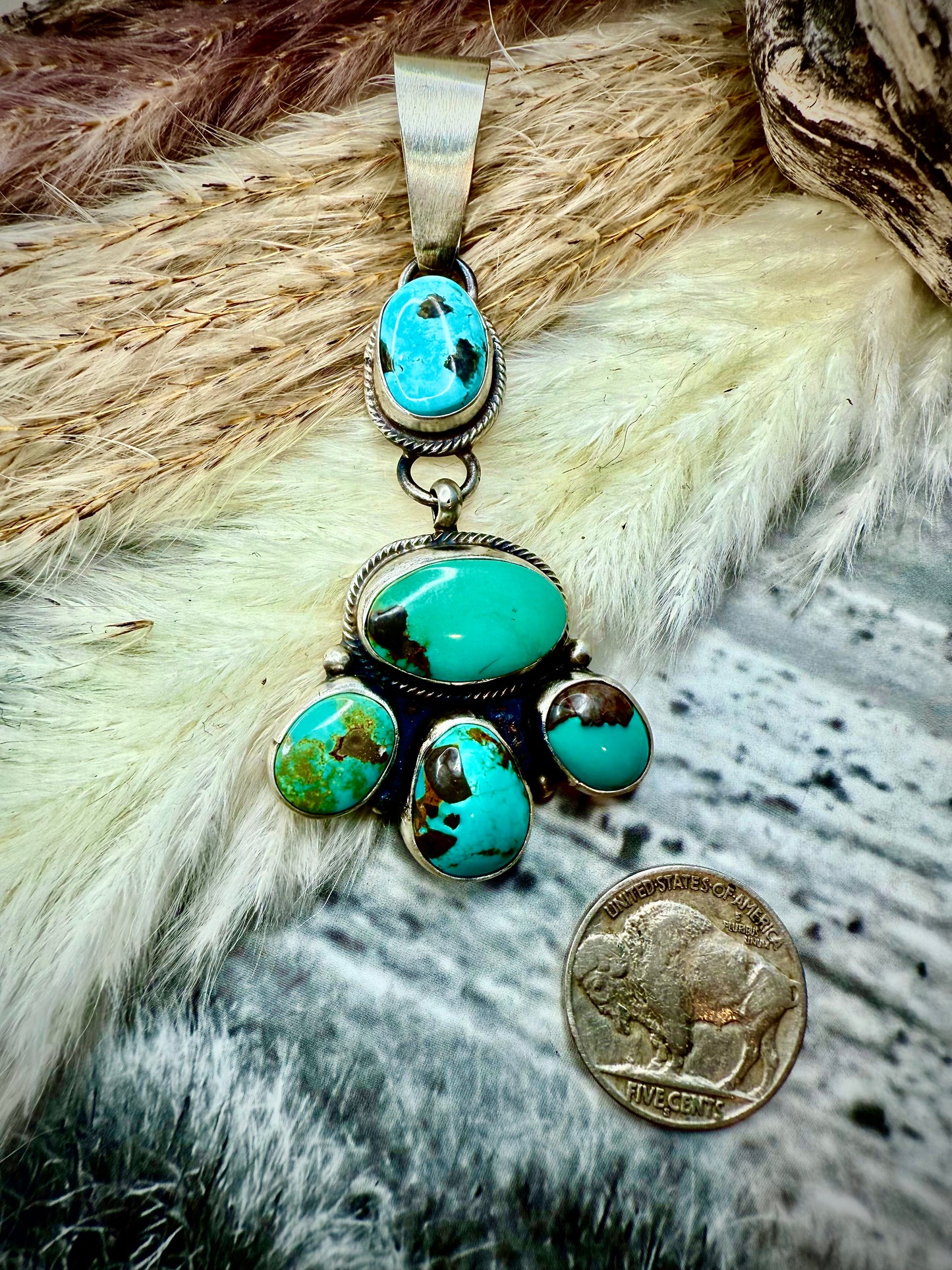 Ella Peter Five Stone Drop Pendant — Mixed Mine
