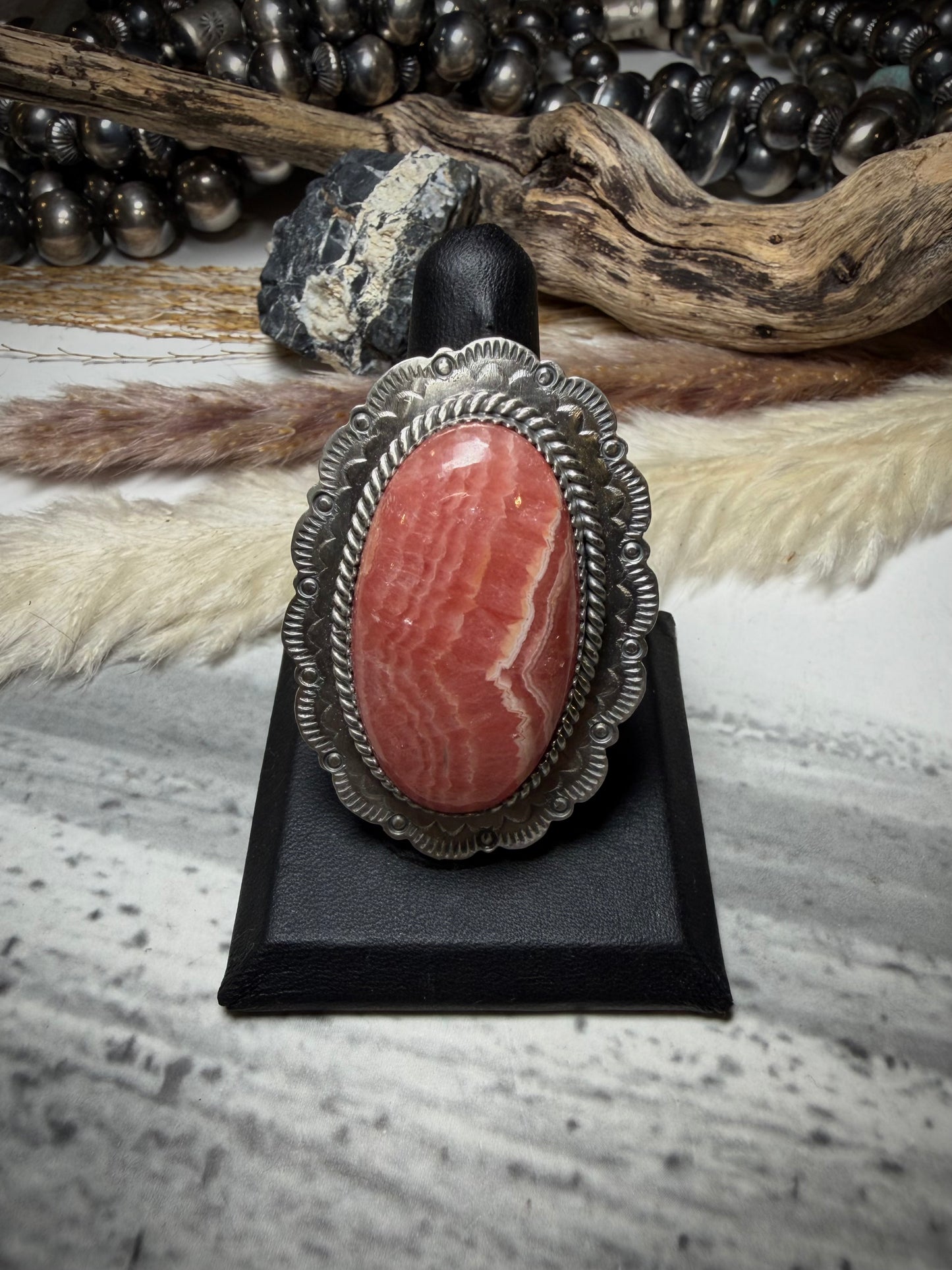 Adjustable Rhodocrosite Ring by Jeff Largo