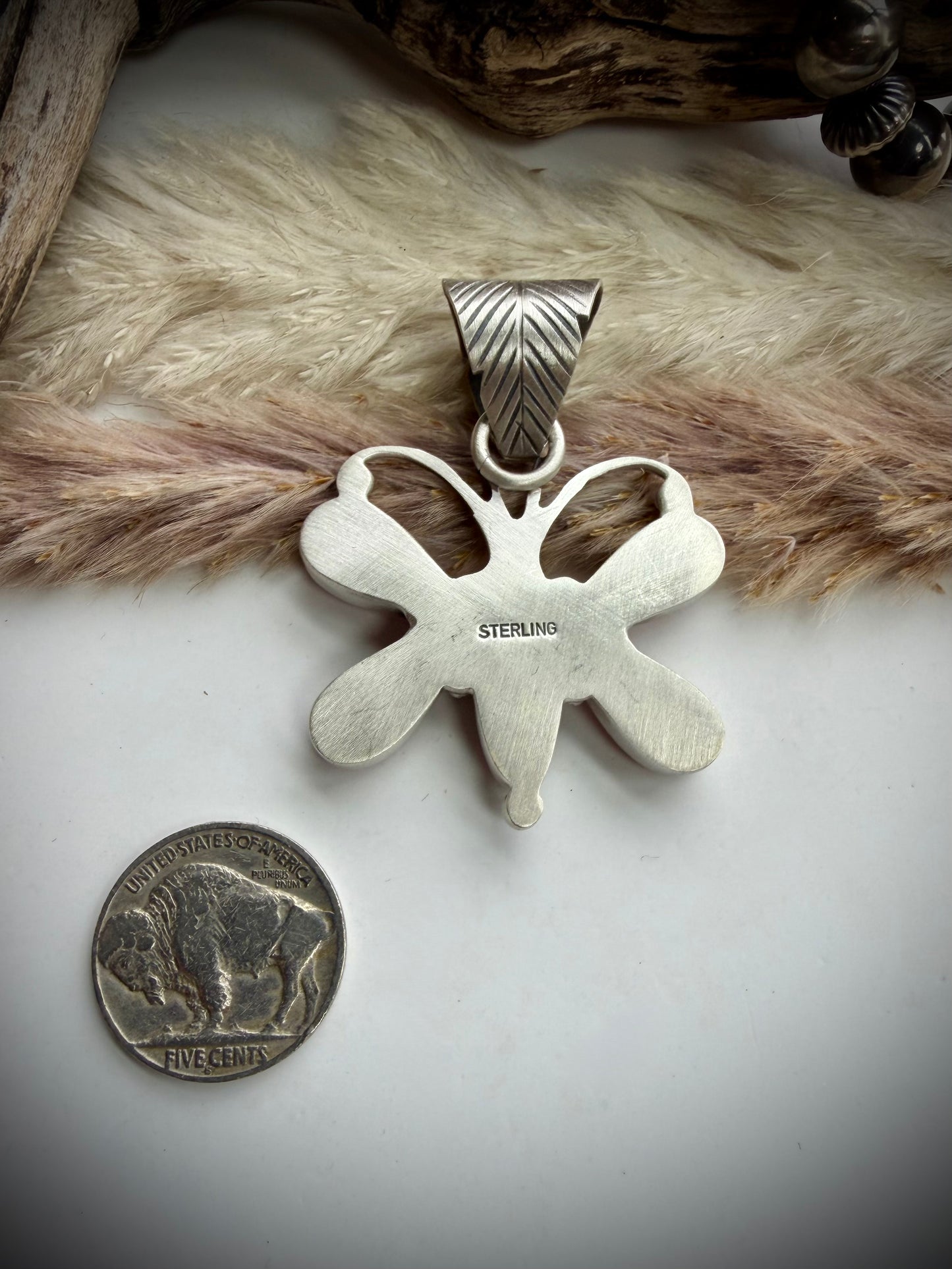 Pink Conch Butterfly Pendant