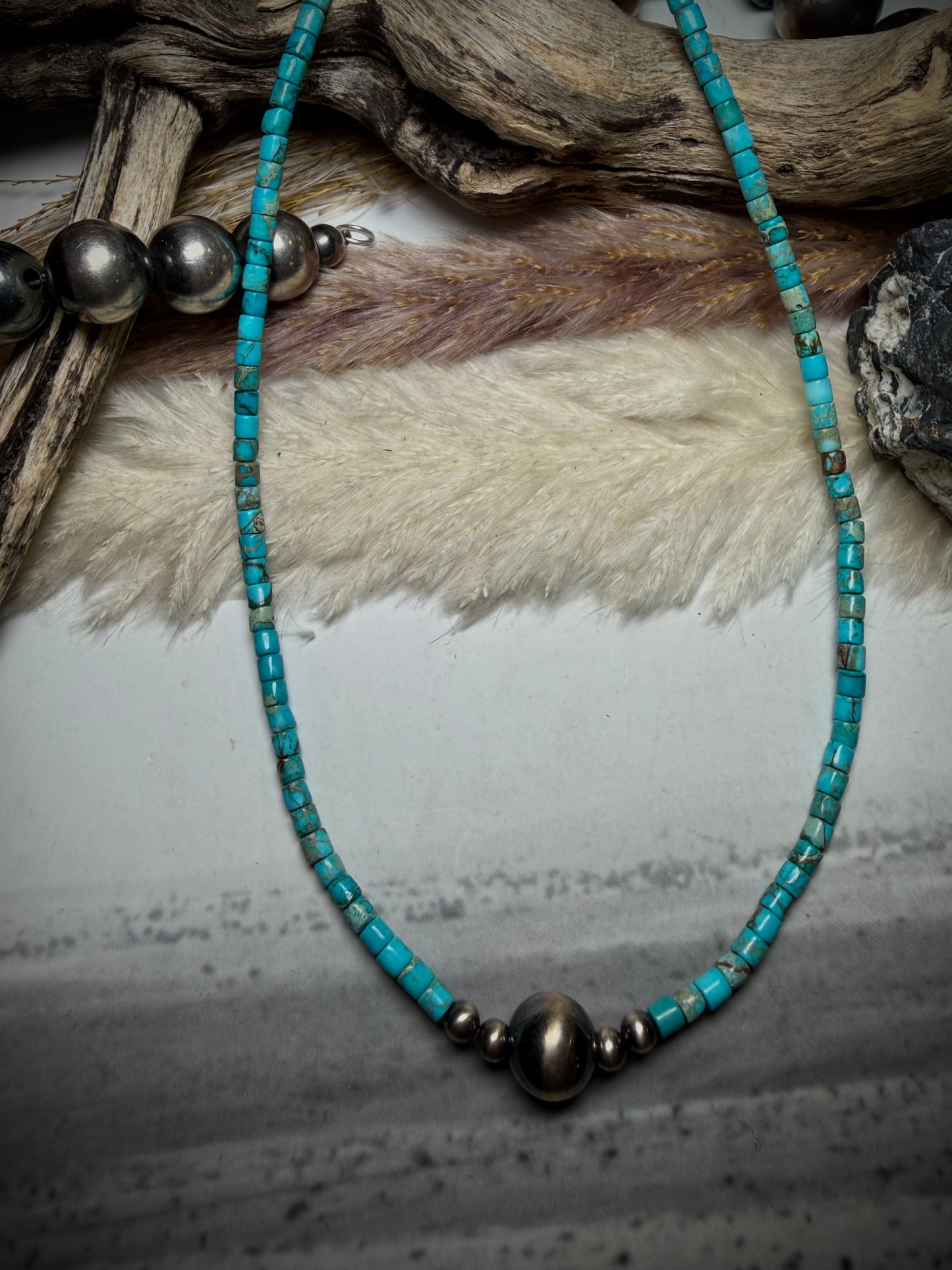 14" Sea Sediment Jasper Heishi Necklace