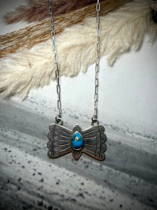 Butterfly Necklace with Sleeping Beauty Turquoise