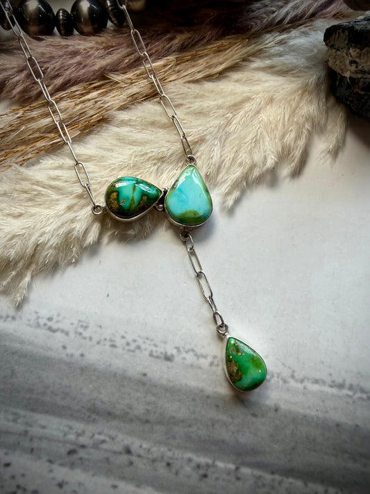 Sonoran Gold Three Stone Necklace