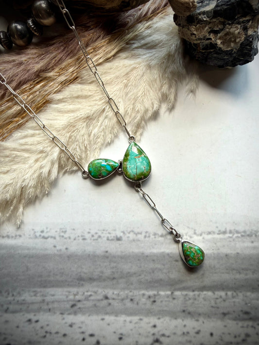Sonoran Gold Three Stone Necklace