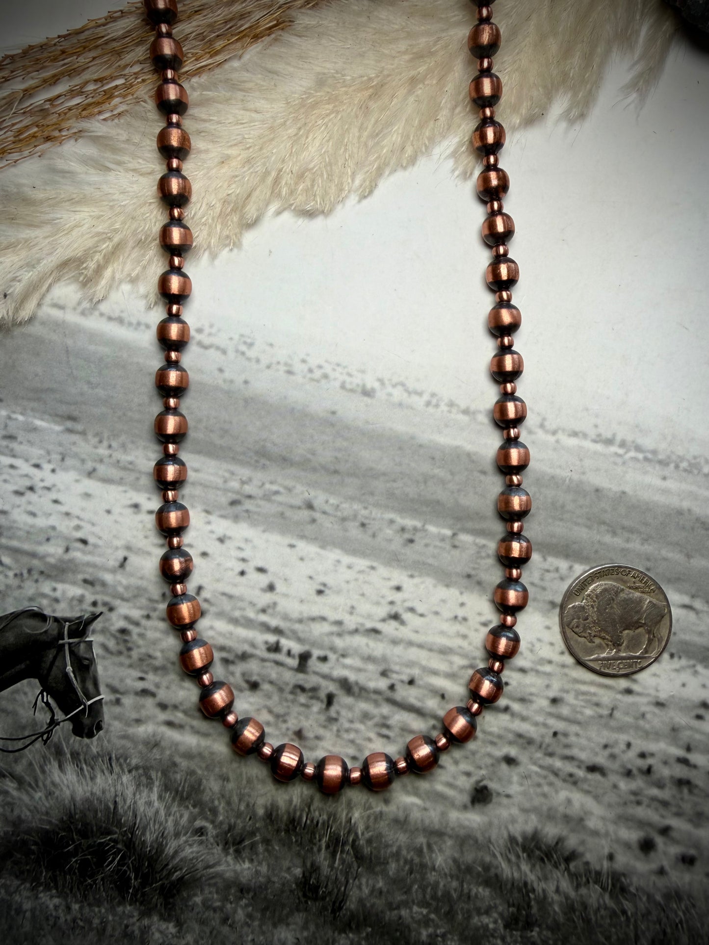 24" Copper Pearl Necklace