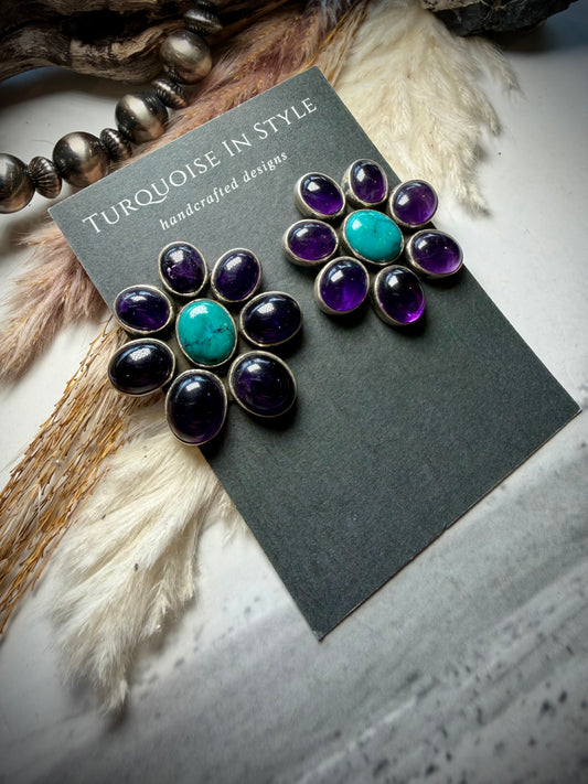 Federico Amethyst & Turquoise Earrings