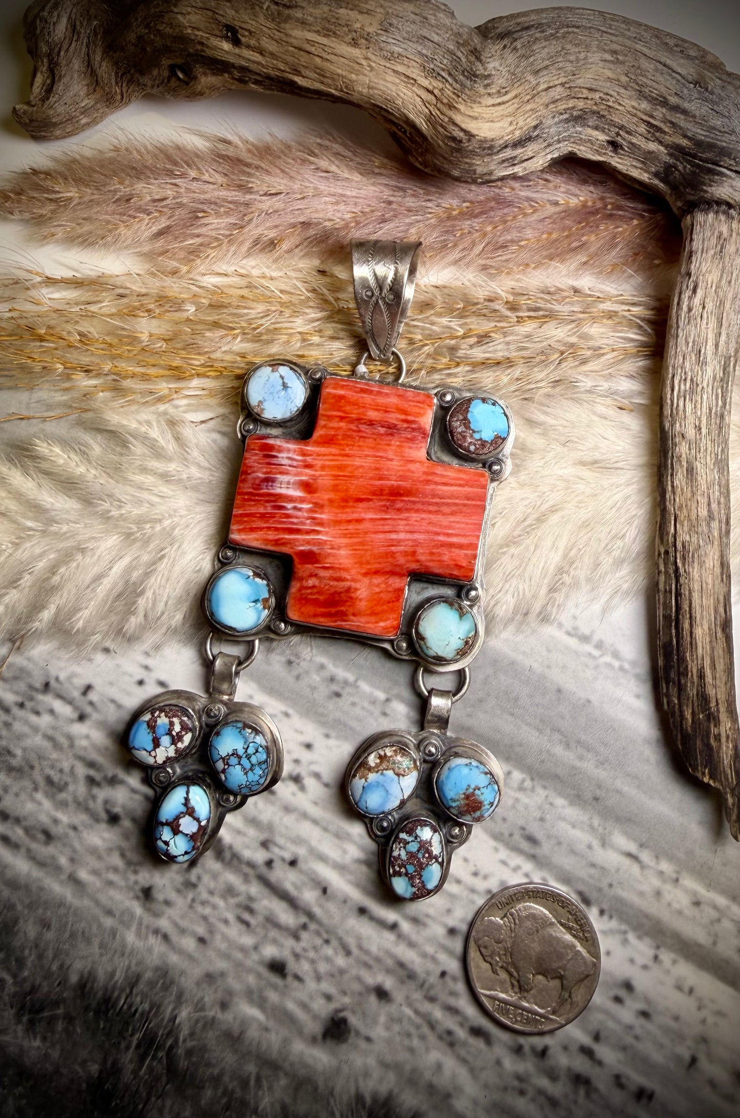 Red Spiny and Golden Hills Pendant