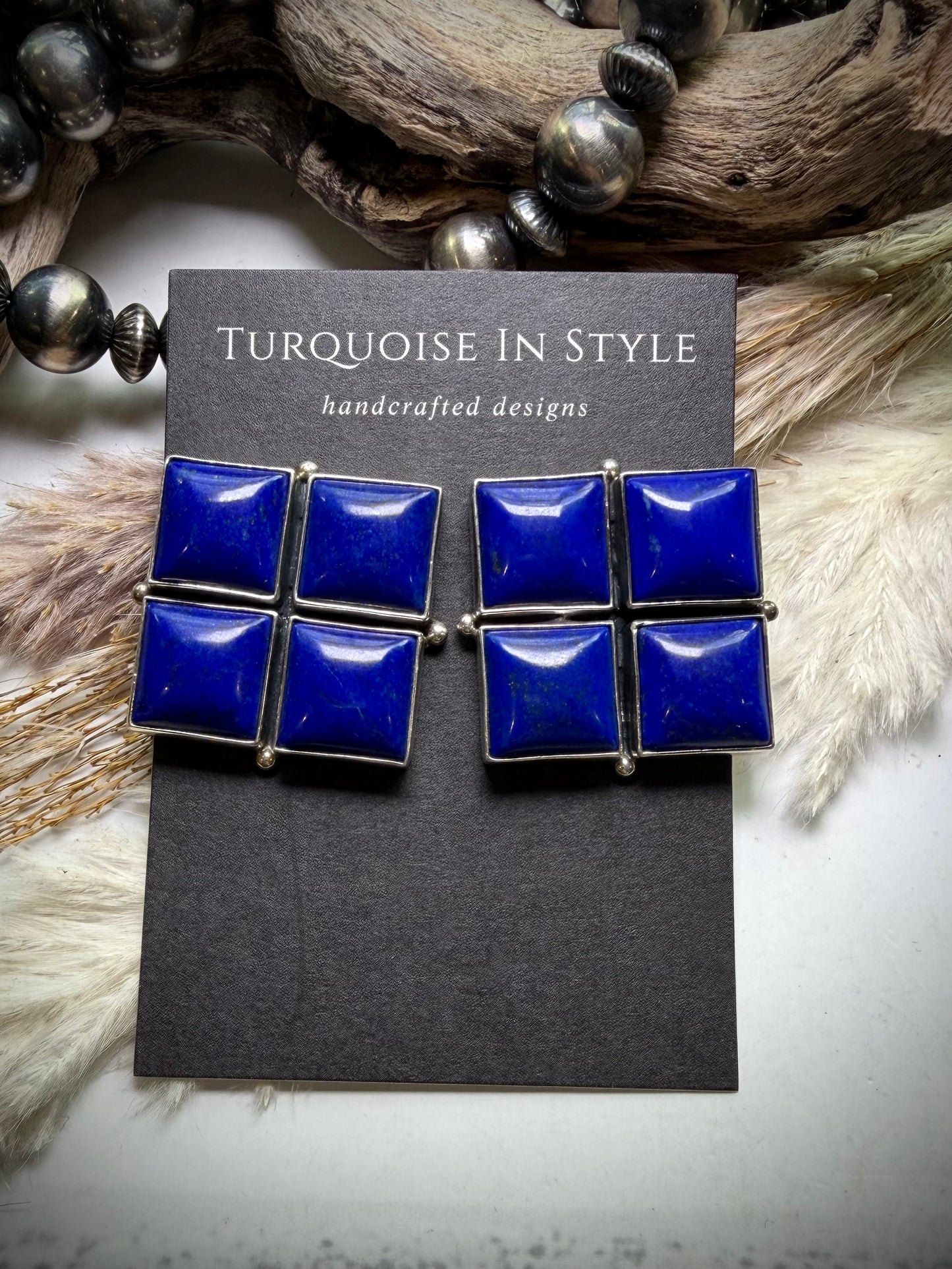 Federico Lapis Square Earrings- #1