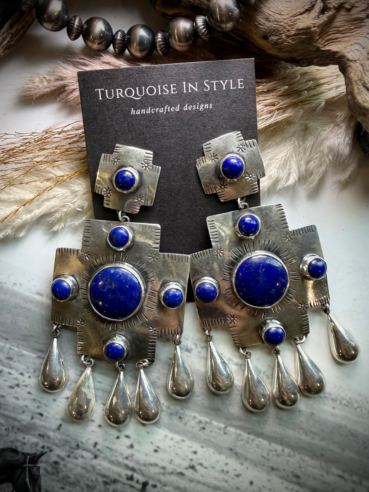 Federico Lapis Big Cross Earrings