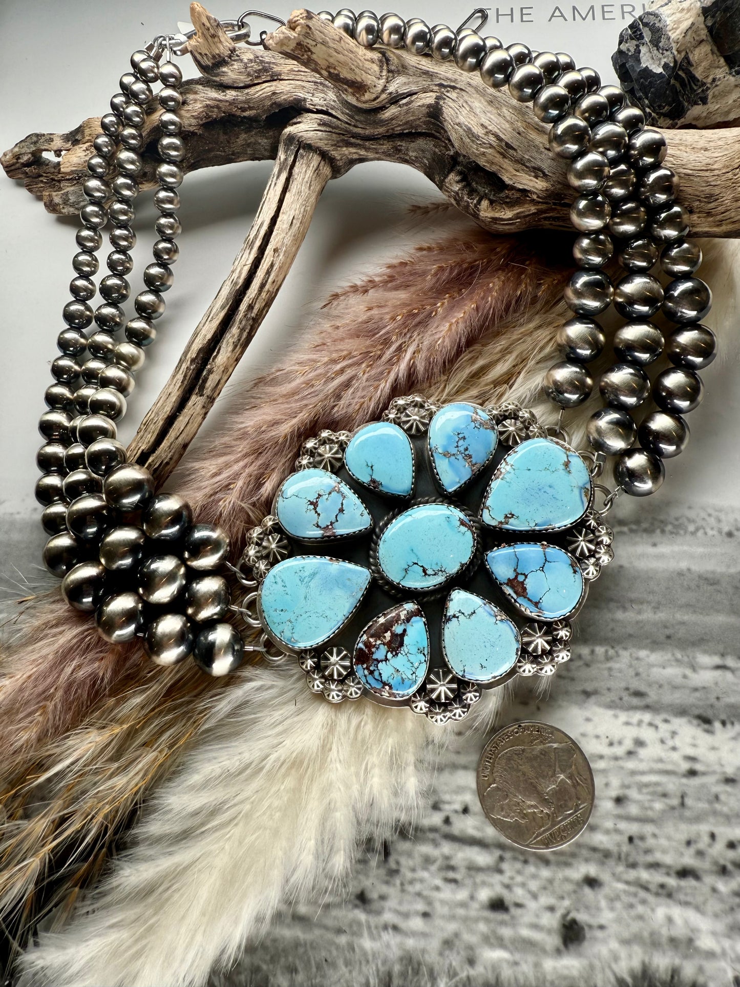Breathtaking Golden Hills Cluster Princess Necklace