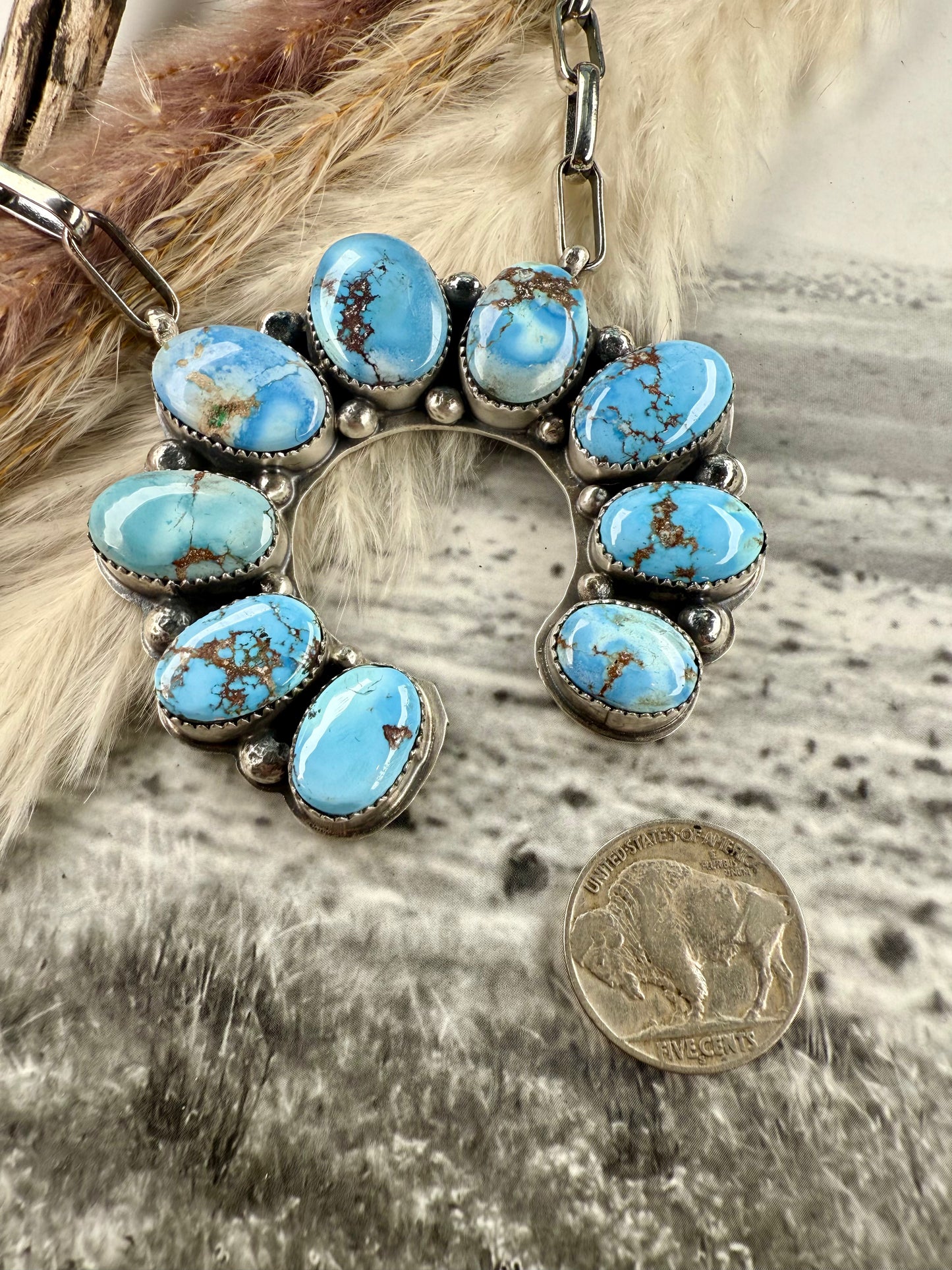Golden Hills Nine Stone Naja Pendant Necklace