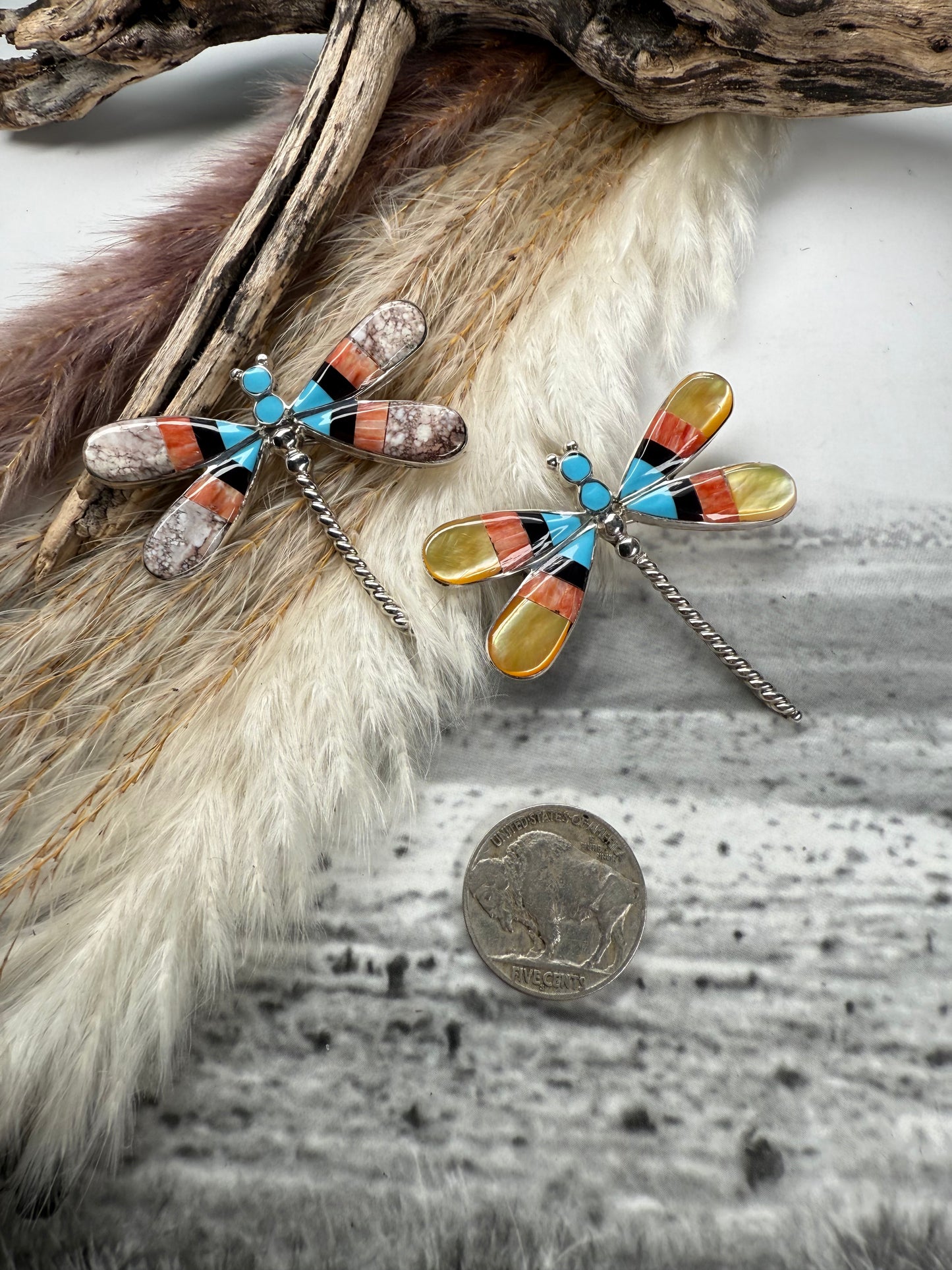 Inlay Dragonfly Pendant/Pin