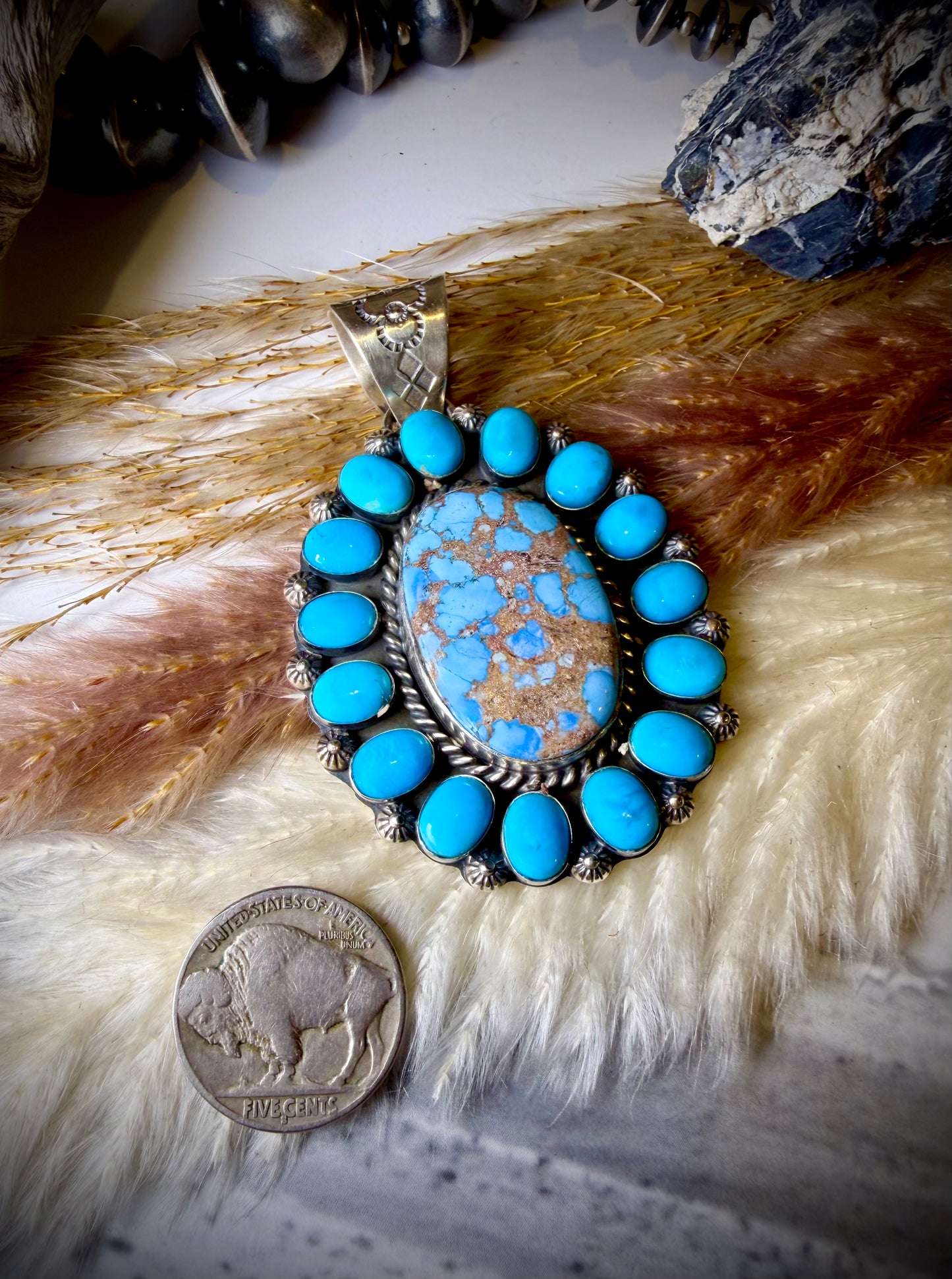 Golden Hills & Sleeping Beauty Turquoise Pendant