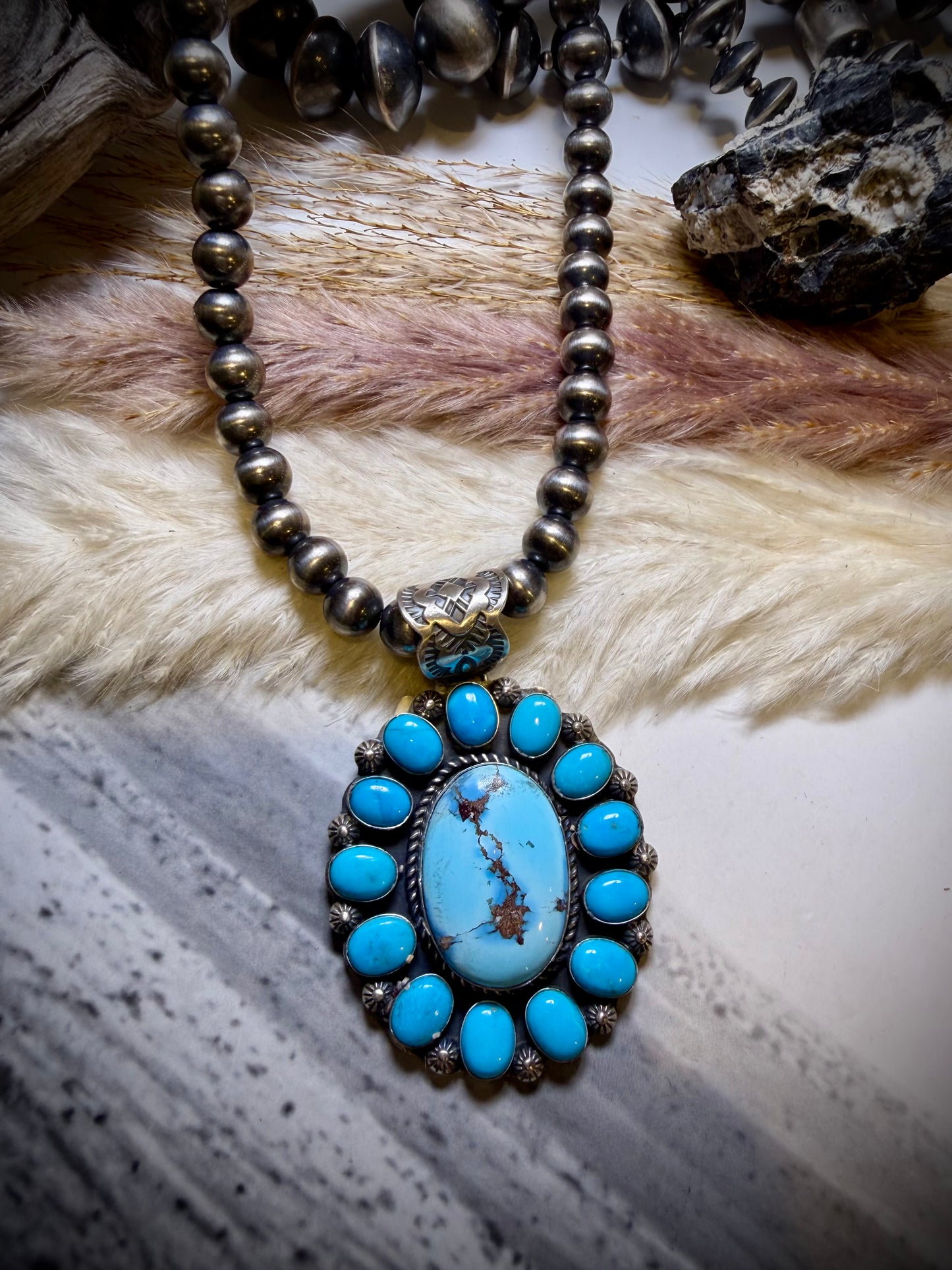 Golden Hills & Sleeping Beauty Turquoise Pendant