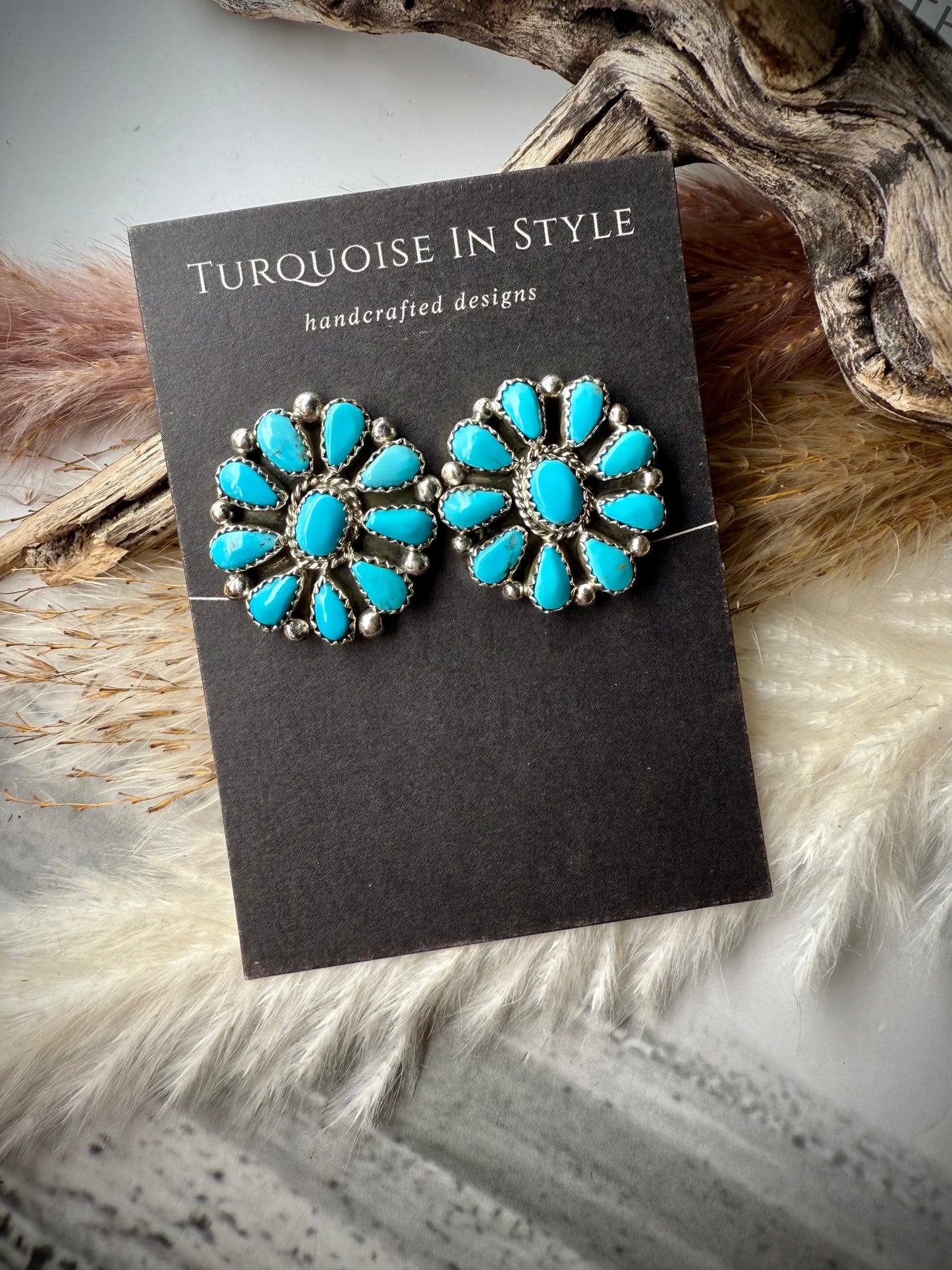 Eunise Wilson Turquoise Cluster Earrings